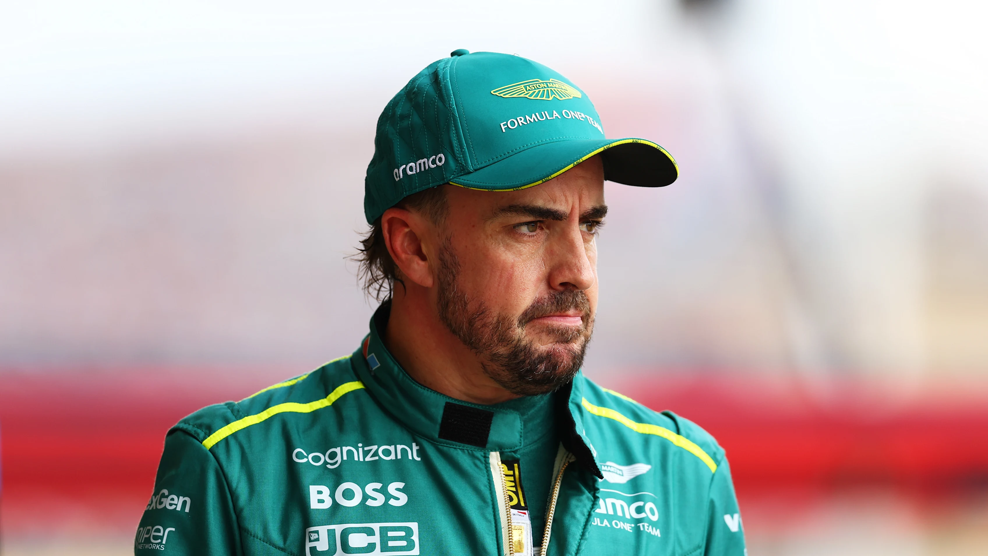 AUSTIN, TEXAS - OCTOBER 18: 14th placed qualifier Fernando Alonso of Spain and Aston Martin F1 Team