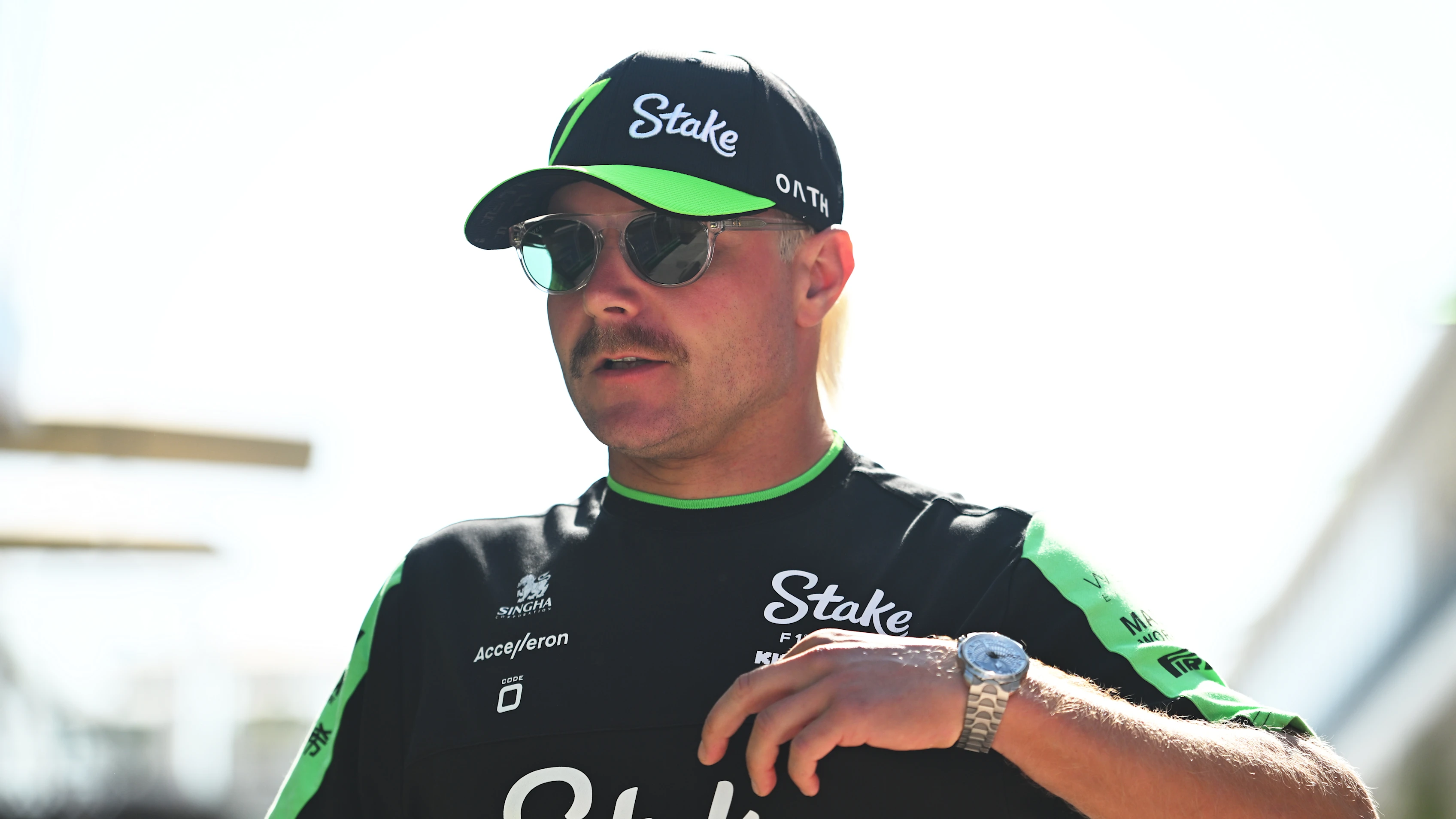 AUSTIN, TEXAS - OCTOBER 17: Valtteri Bottas of Finland and Stake F1 Team Kick Sauber looks on in