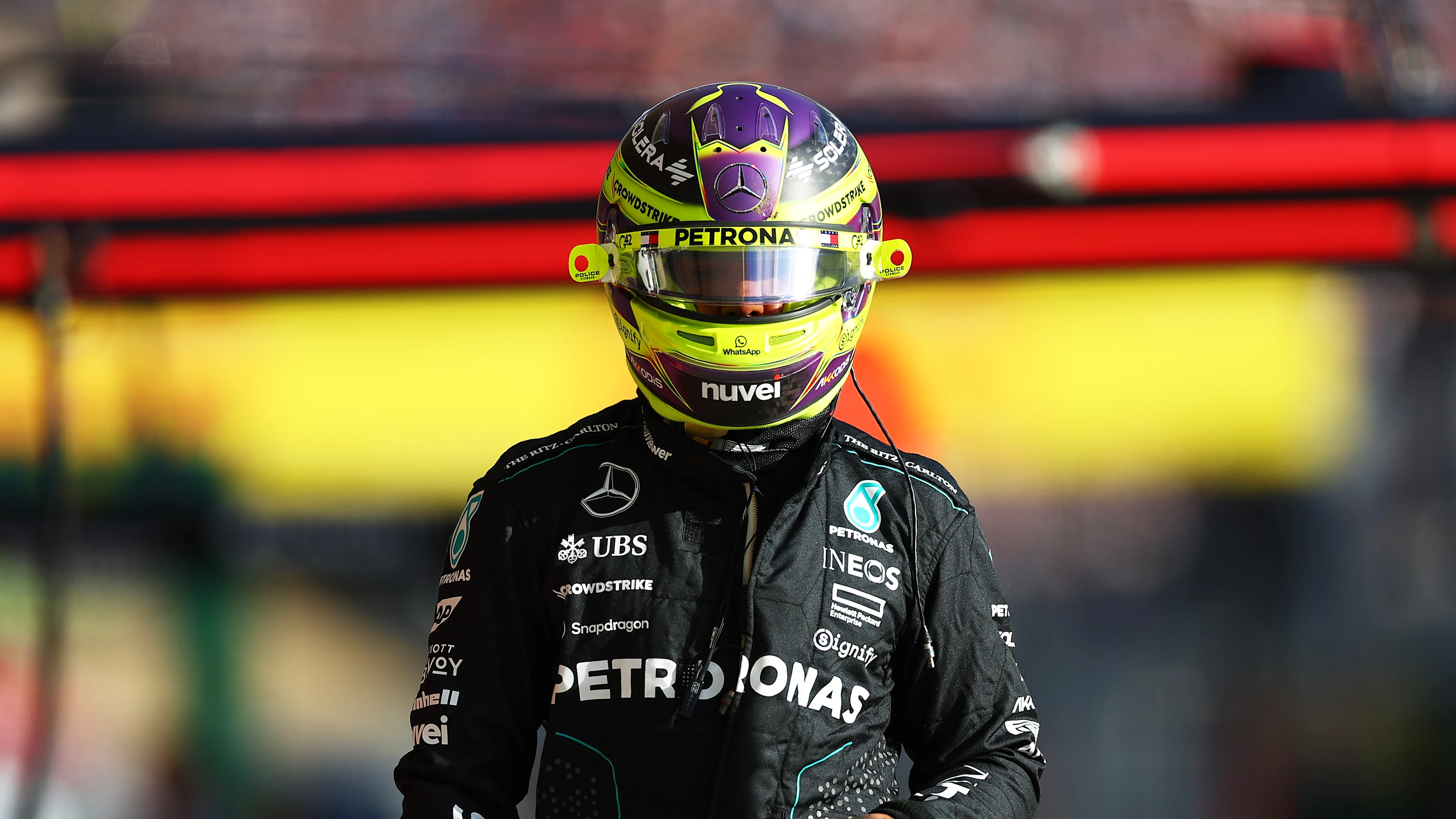 AUSTIN, TEXAS - OCTOBER 19: 19th placed qualifier Lewis Hamilton of Great Britain and Mercedes