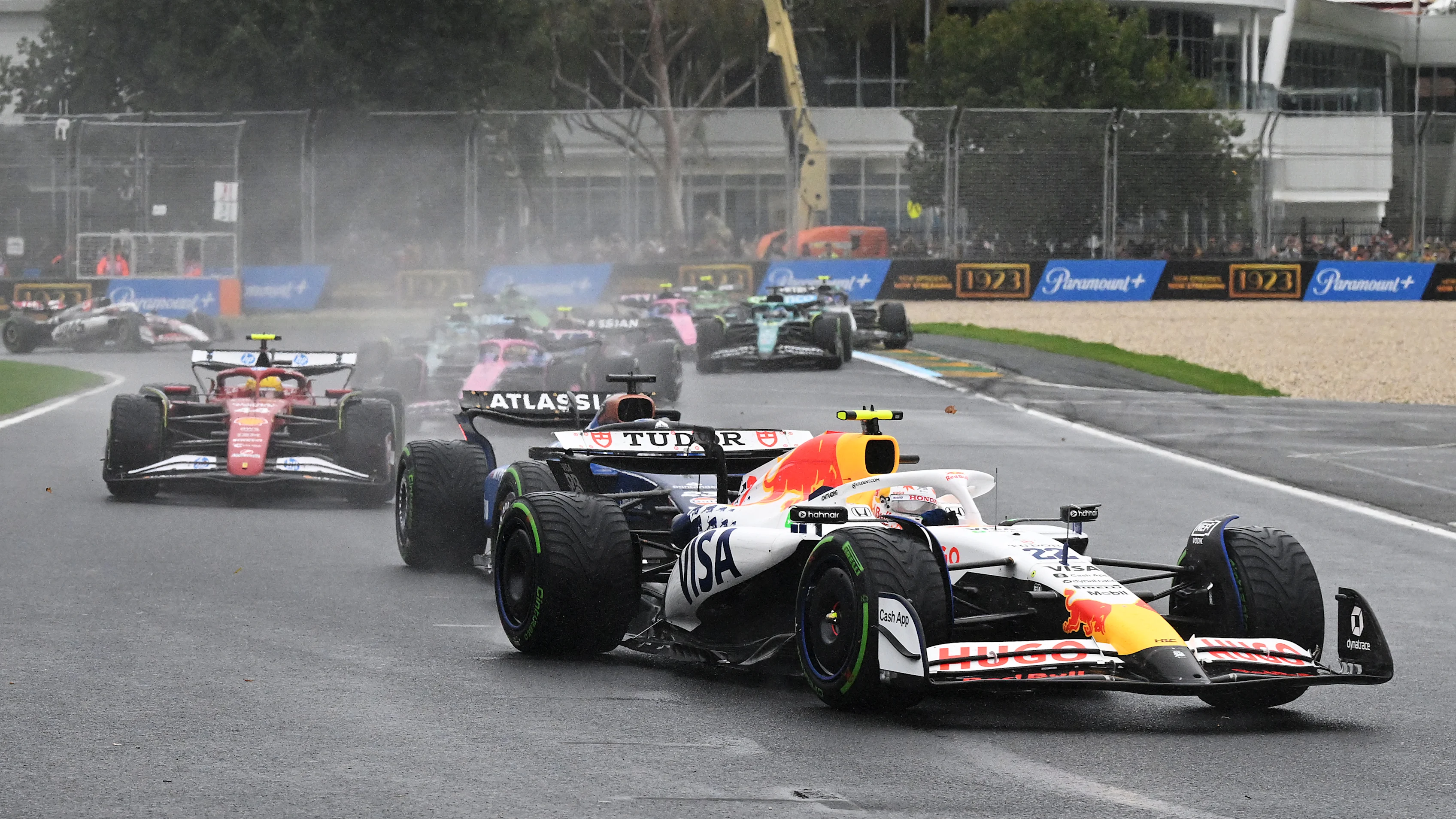 MELBOURNE, AUSTRALIA - MARCH 16: Yuki Tsunoda of Japan driving the (22) Visa Cash App Racing Bulls