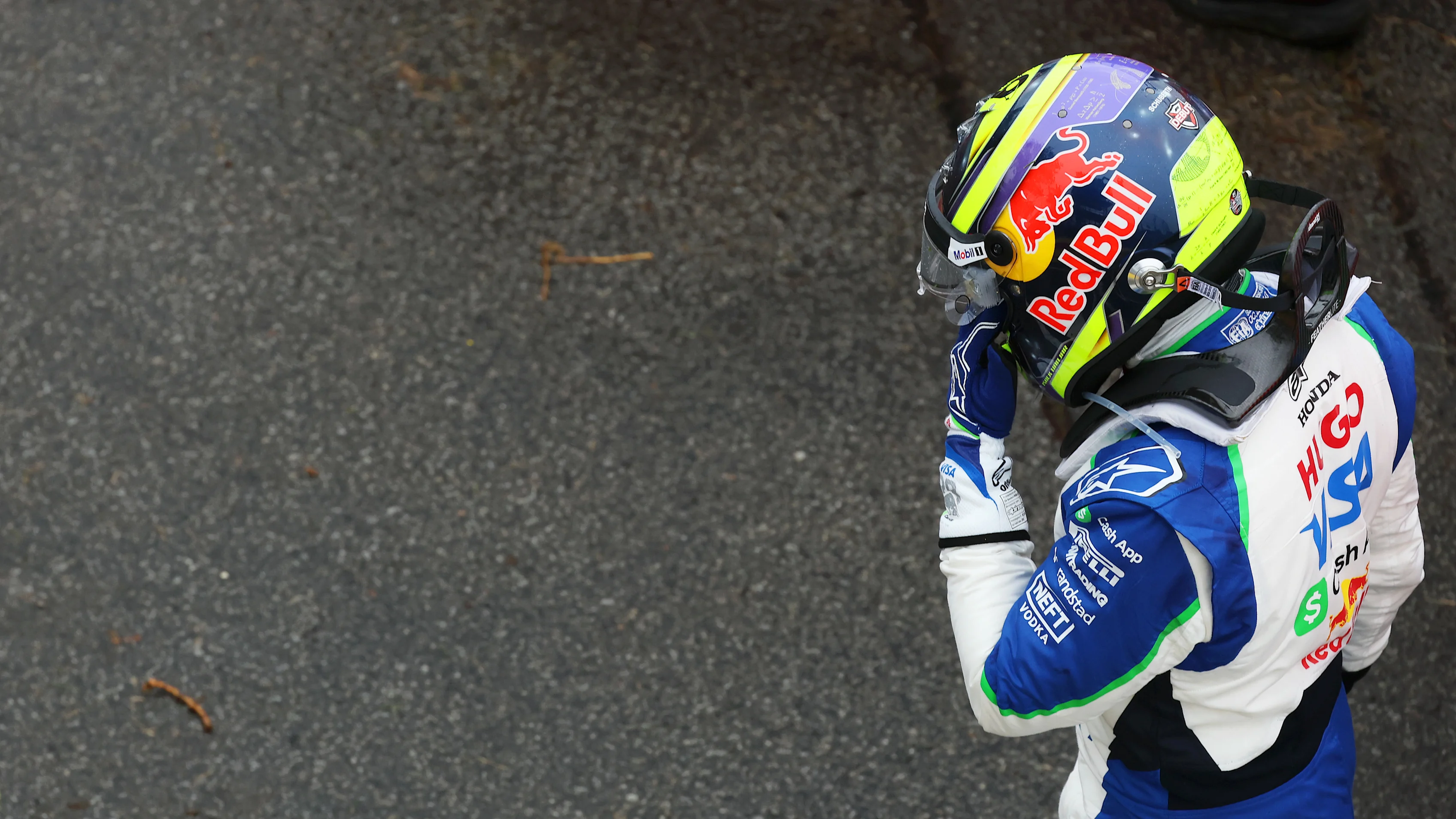 MELBOURNE, AUSTRALIA - MARCH 16: Isack Hadjar of France and Visa Cash App Racing Bulls reacts after