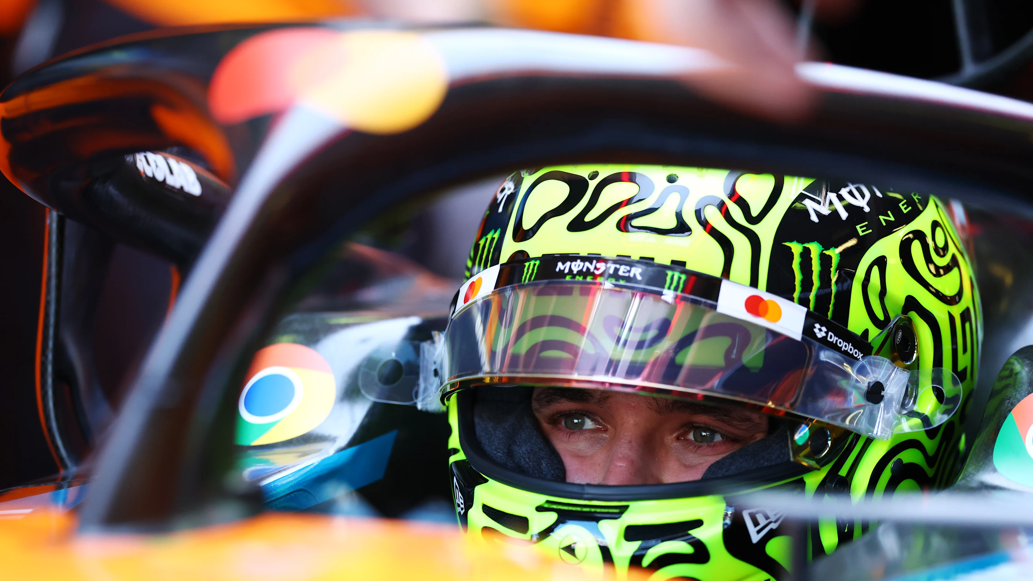 MELBOURNE, AUSTRALIA - MARCH 14: Lando Norris of Great Britain and McLaren prepares to drive prior