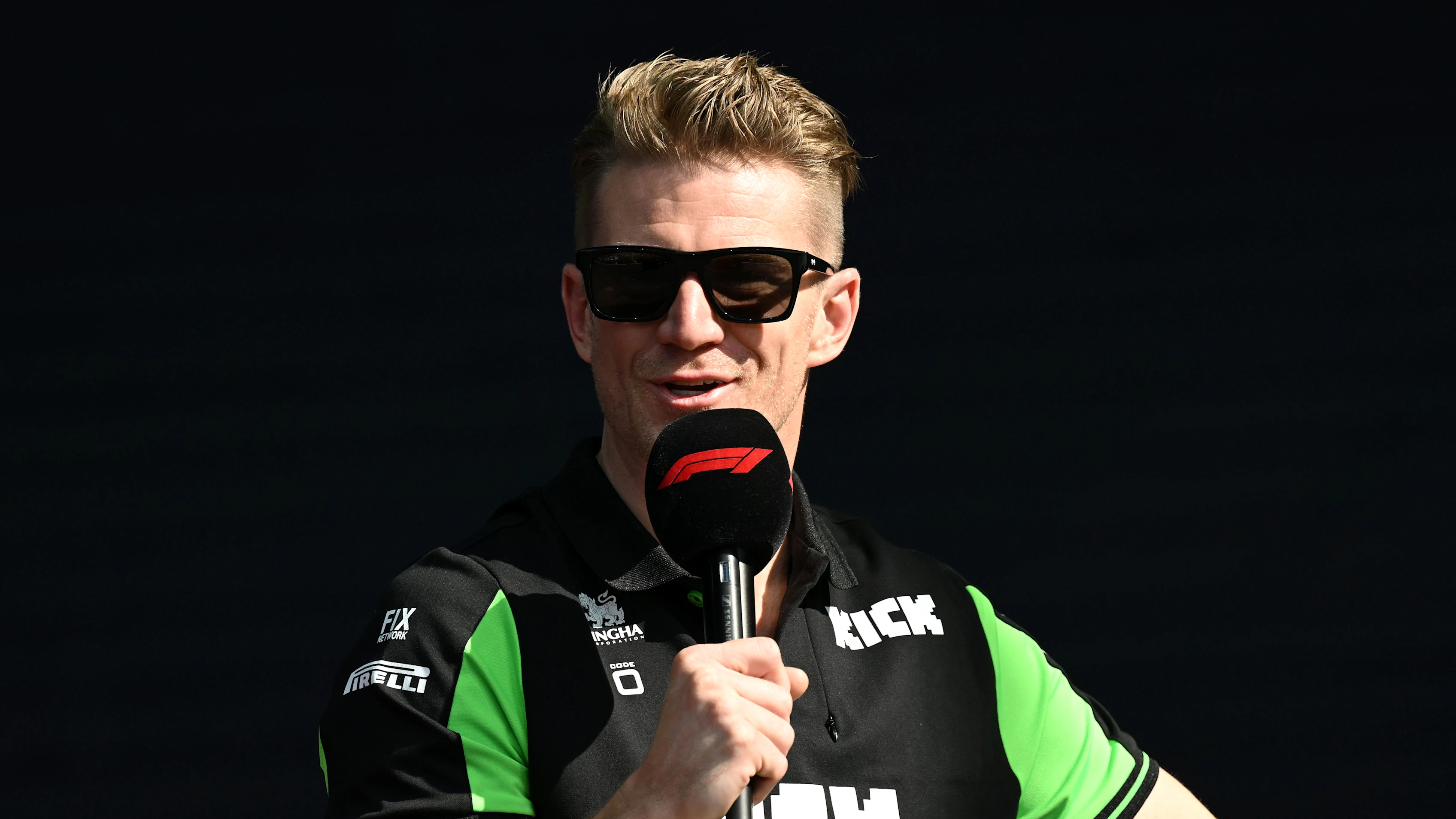 MELBOURNE, AUSTRALIA - MARCH 14: Nico Hulkenberg of Germany and Stake F1 Team Kick Sauber on stage