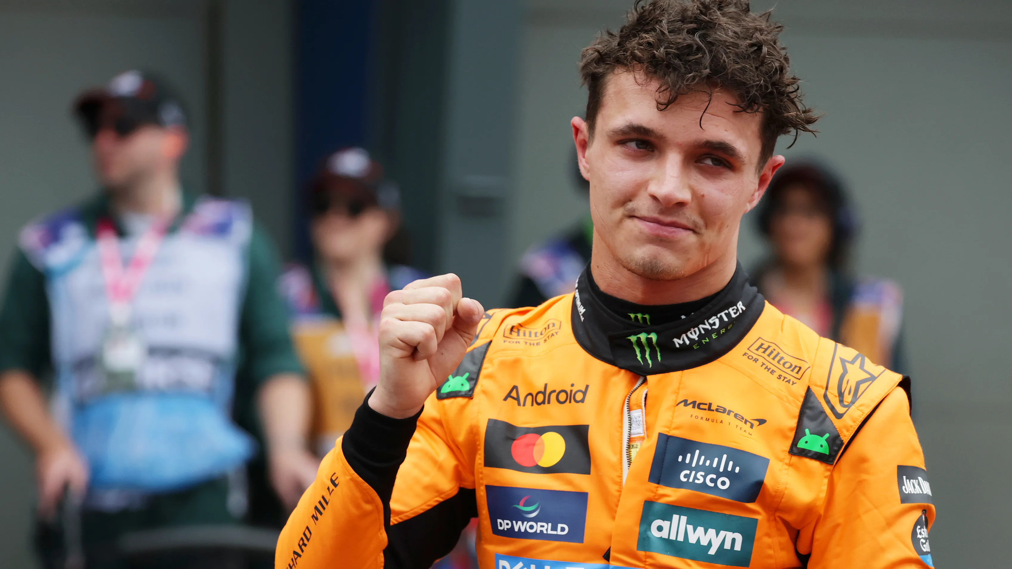 Pole position qualifier Lando Norris of Great Britain and McLaren looks on during qualifying ahead of the F1 Grand Prix of Australia at Albert Park Grand Prix Circuit on March 15, 2025 in Melbourne, Australia. (Photo by Mark Thompson/Getty Images)