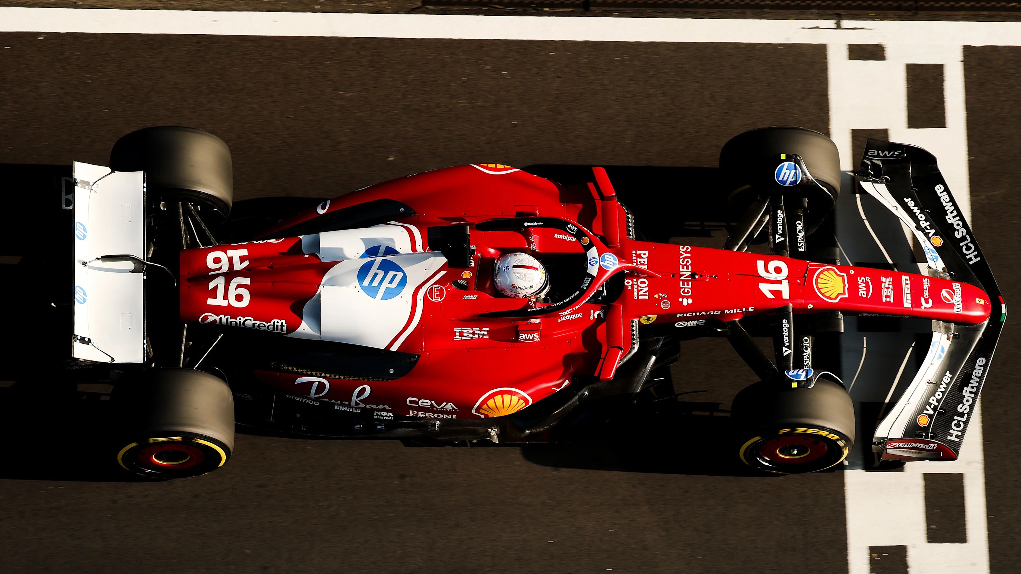 SHANGHAI, CHINA - MARCH 21: Charles Leclerc of Monaco driving the (16) Scuderia Ferrari SF-25 on