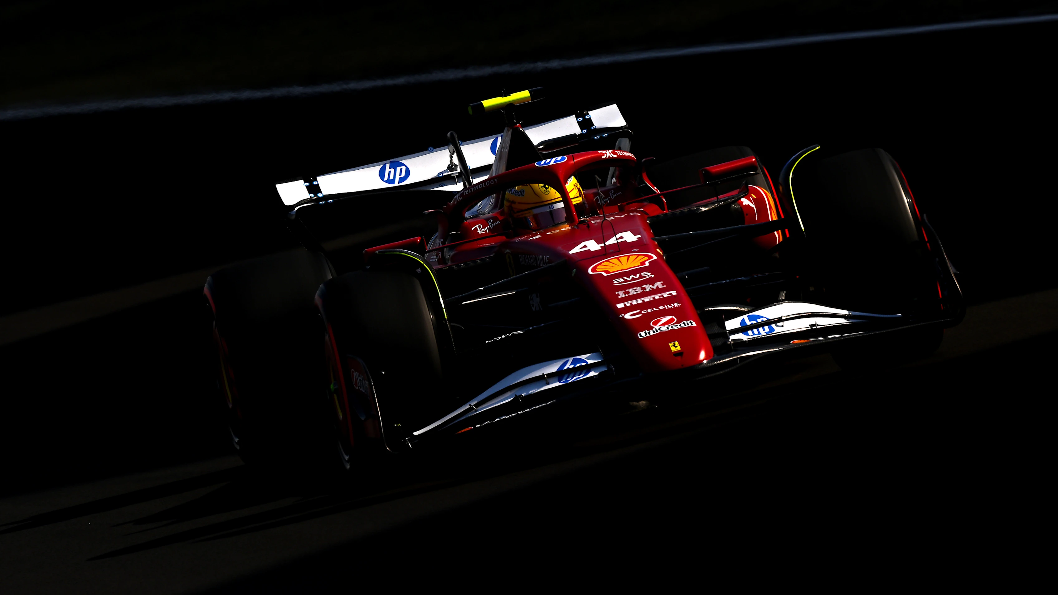 SHANGHAI, CHINA - MARCH 22: Lewis Hamilton of Great Britain driving the (44) Scuderia Ferrari SF-25