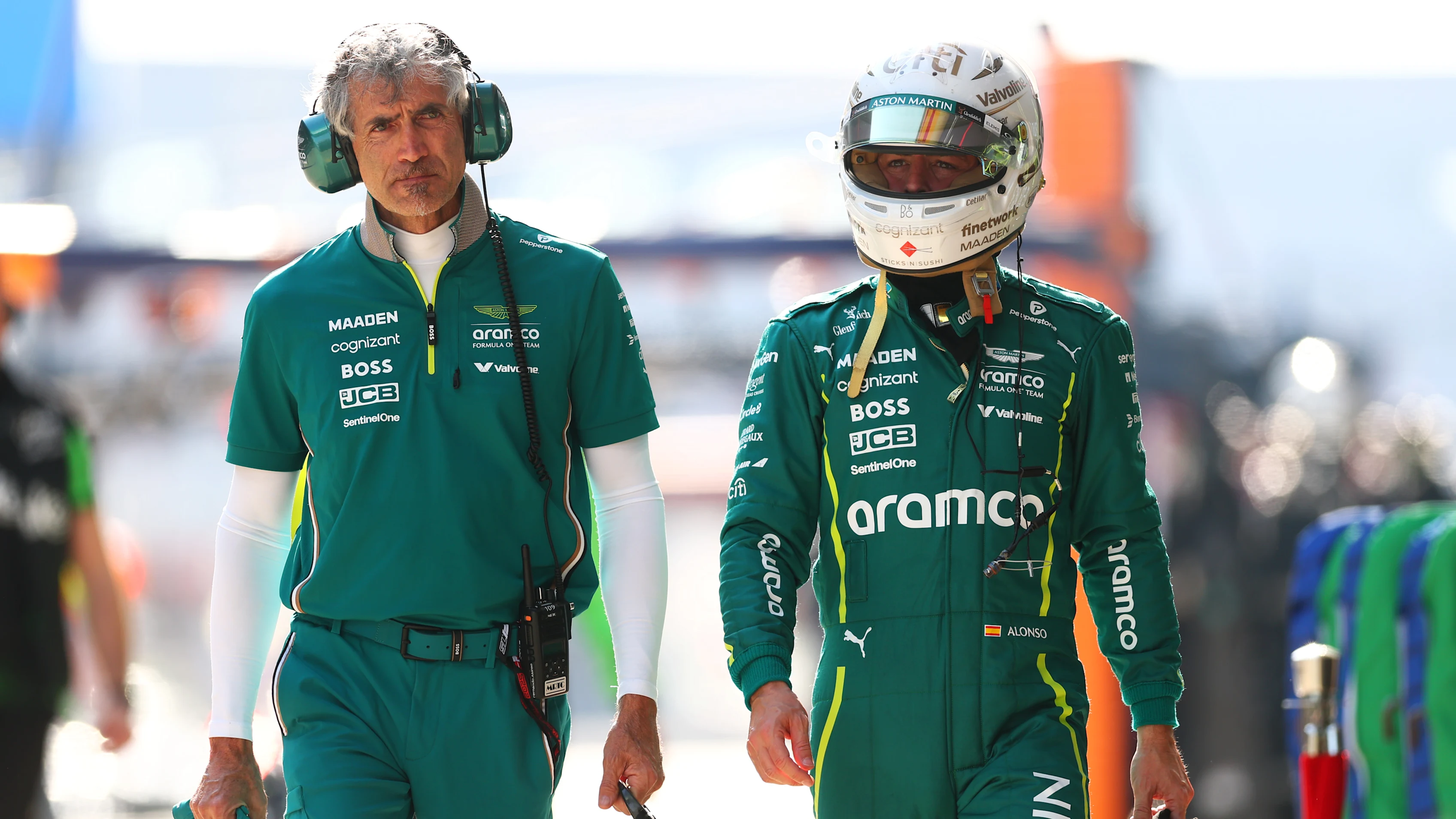 SHANGHAI, CHINA - MARCH 22: Thirteenth placed qualifier Fernando Alonso of Spain and Aston Martin