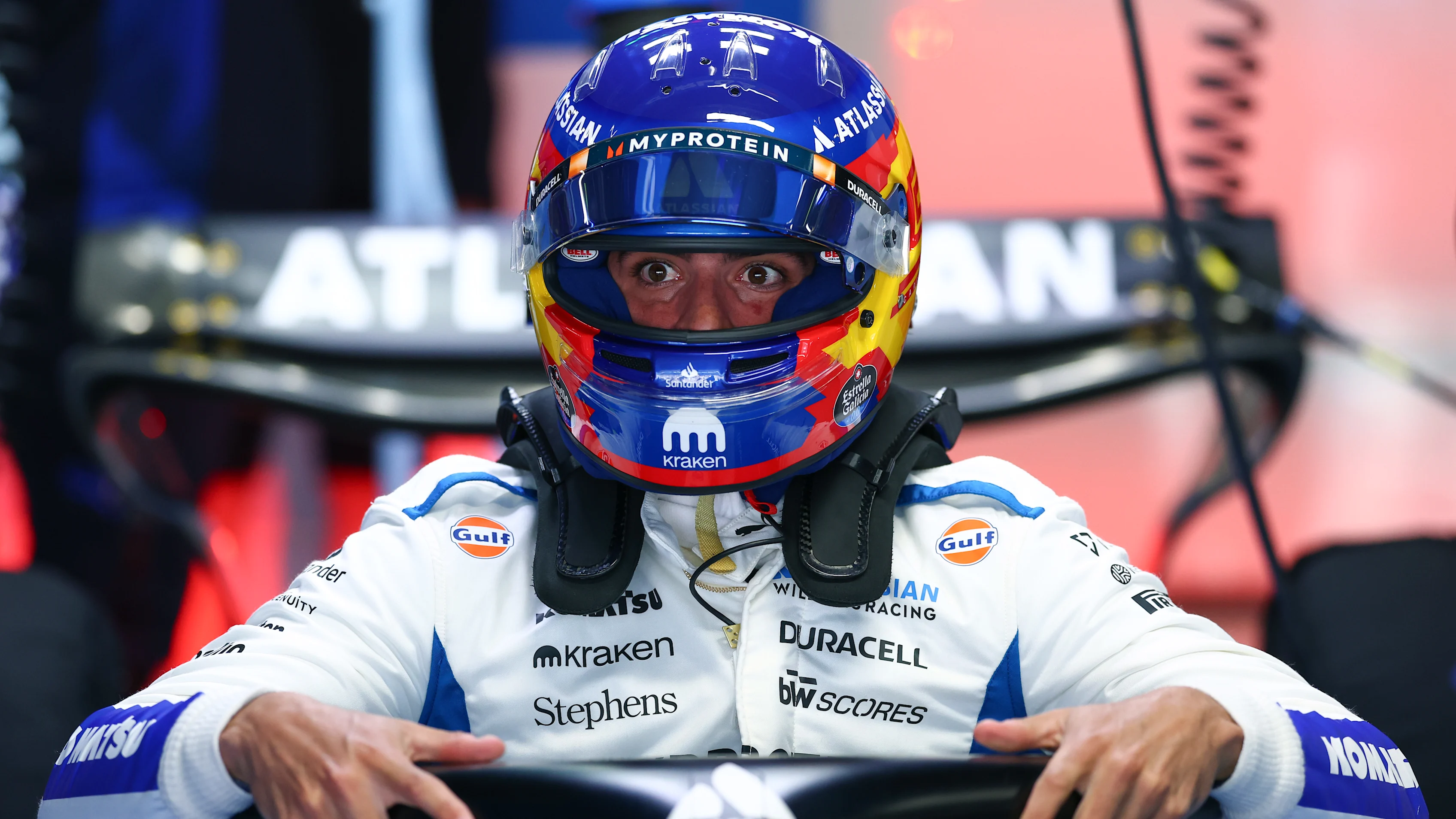 JEDDAH, SAUDI ARABIA - APRIL 20: Carlos Sainz of Spain driving the (55) Williams FW47 Mercedes