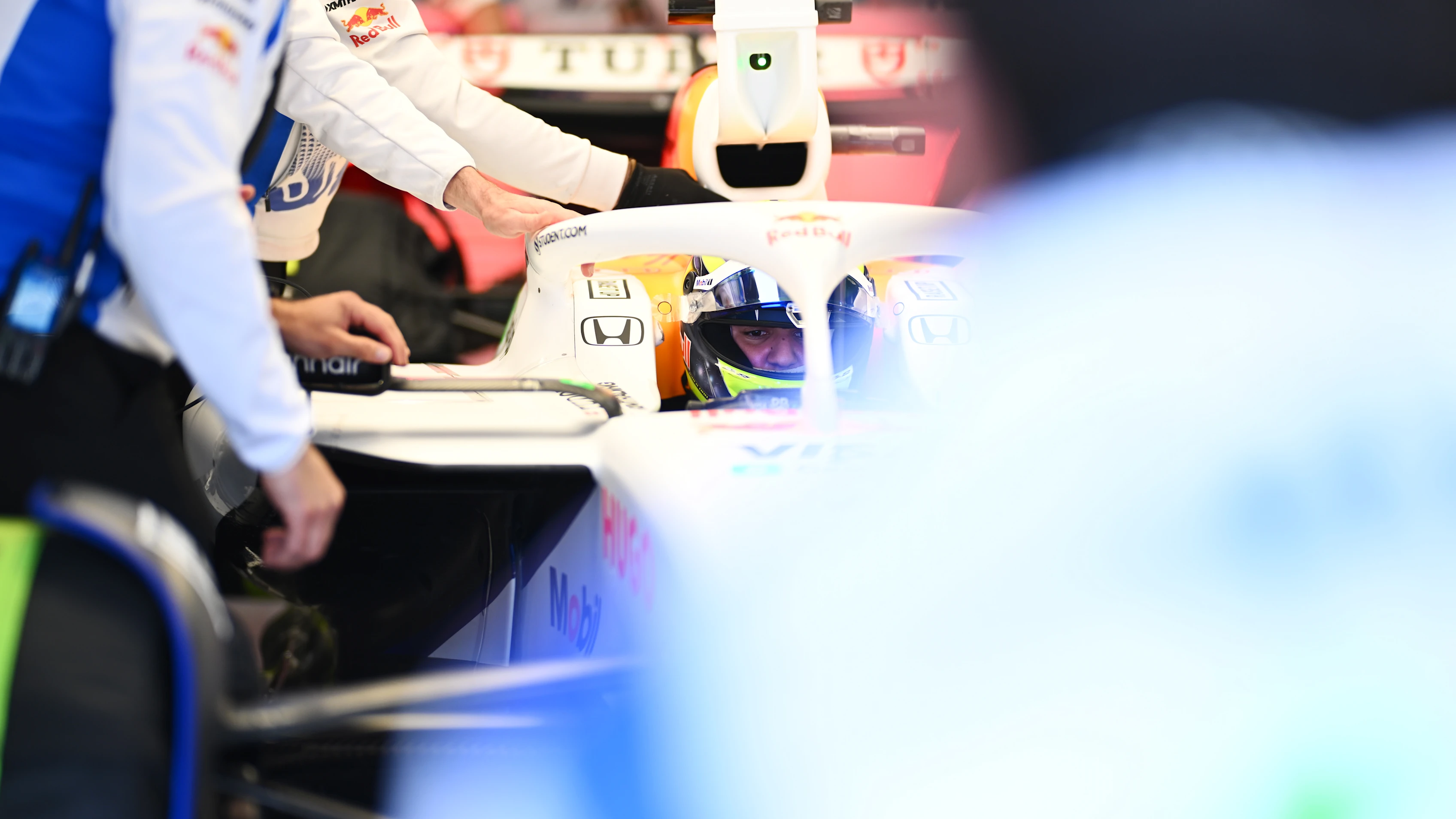 SUZUKA, JAPAN - APRIL 05: Isack Hadjar of France and Visa Cash App Racing Bulls prepares to drive