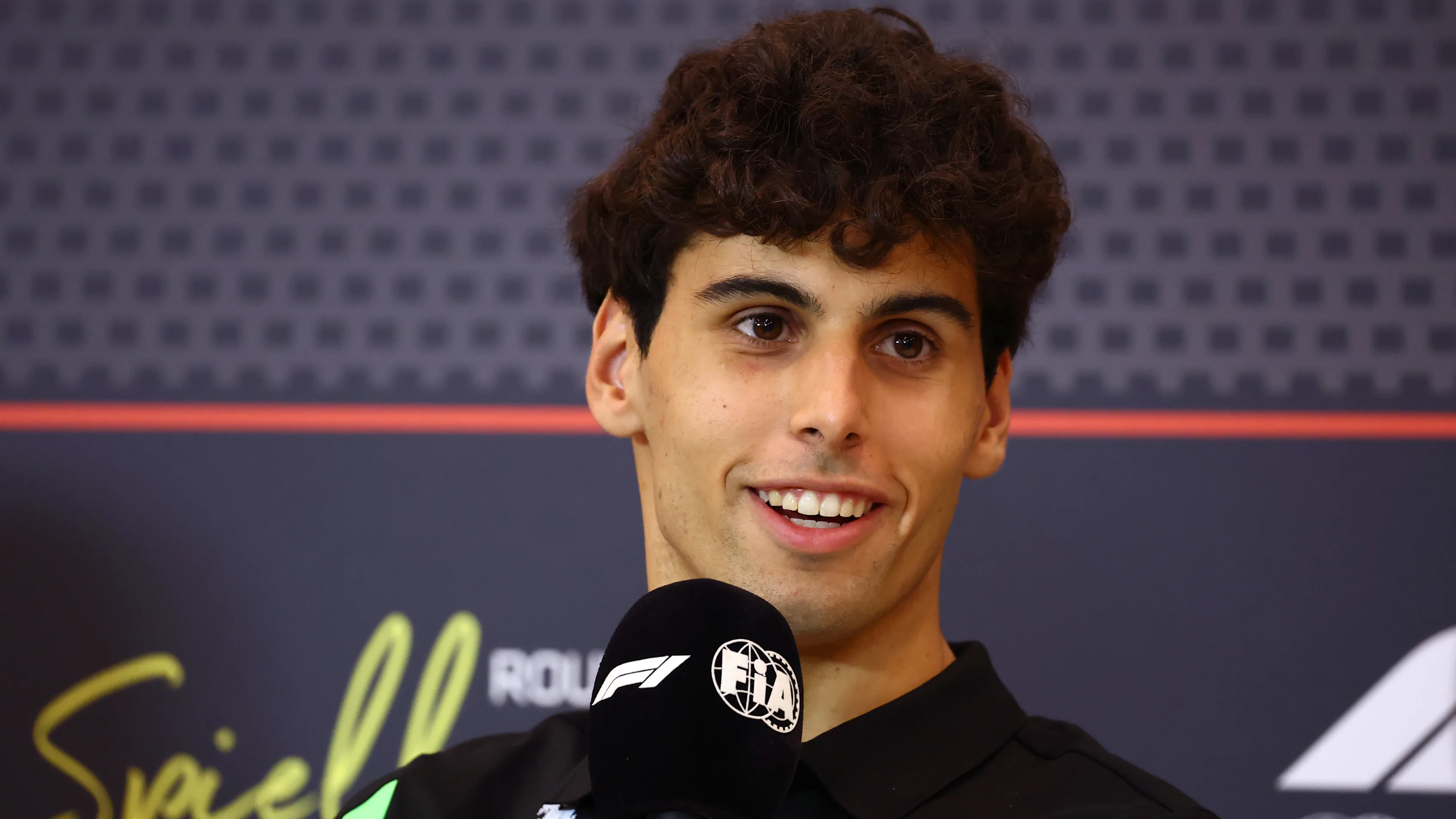 SPIELBERG, AUSTRIA - JUNE 26: Gabriel Bortoleto of Brazil and Stake F1 Team Kick Sauber in the Drivers Press Conference during previews ahead of the F1 Grand Prix of Austria at Red Bull Ring on June 26, 2025 in Spielberg, Austria. (Photo by Clive Rose/Getty Images)