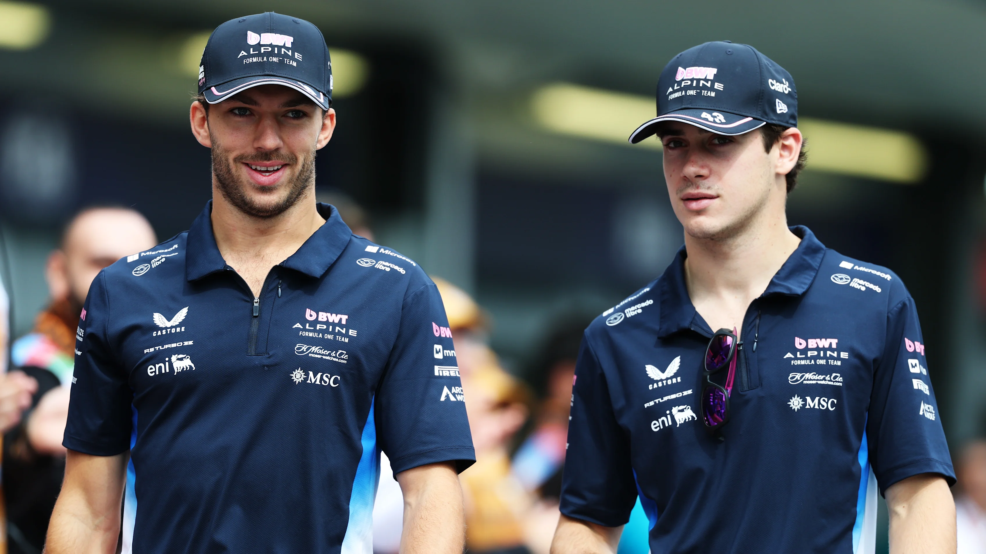 BAKU, AZERBAIJAN - SEPTEMBER 21: Pierre Gasly of France and Alpine F1 and Franco Colapinto of