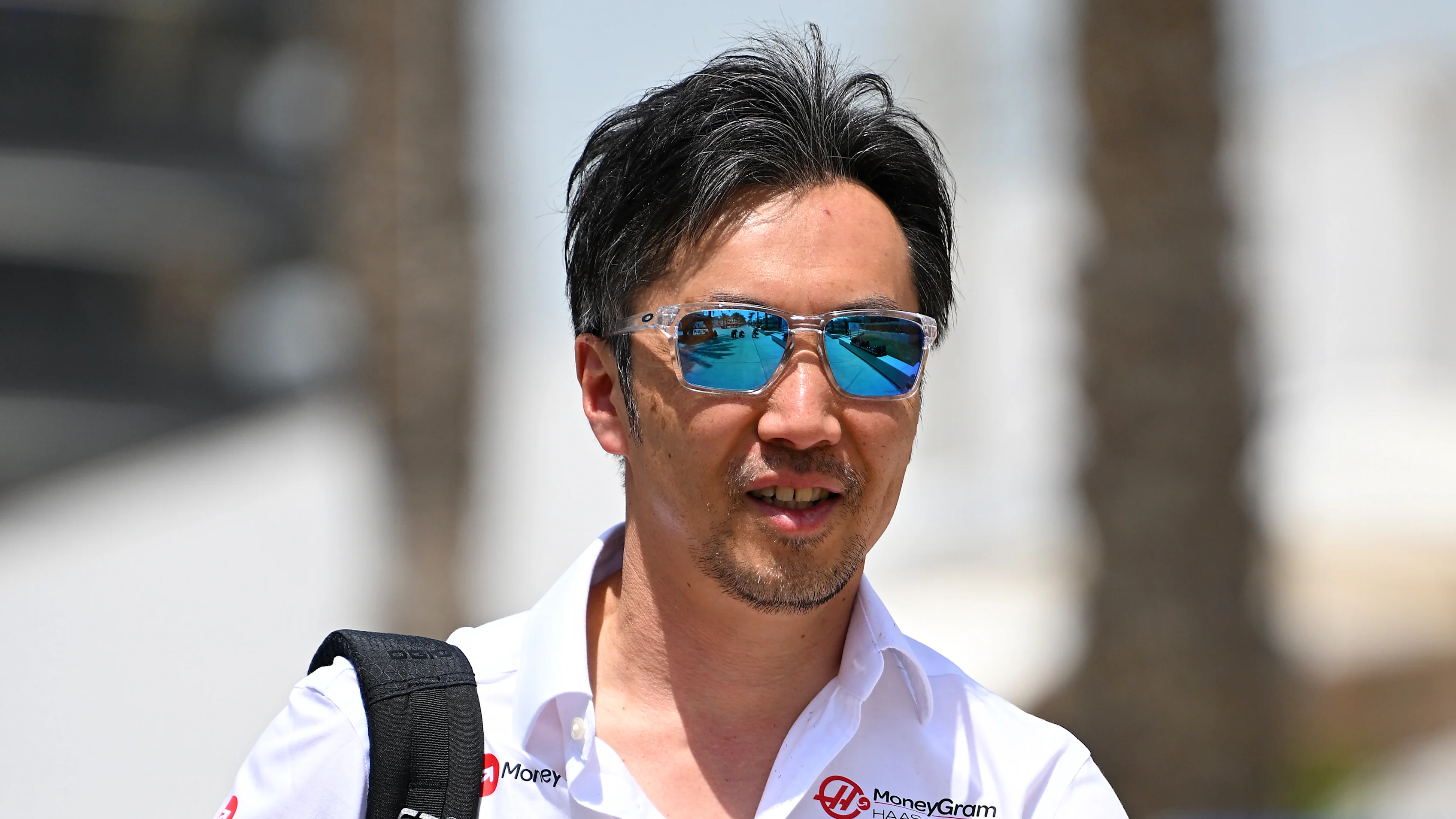 BAHRAIN, BAHRAIN - APRIL 10: Ayao Komatsu, Team Principal of Haas F1 walks in the Paddock during