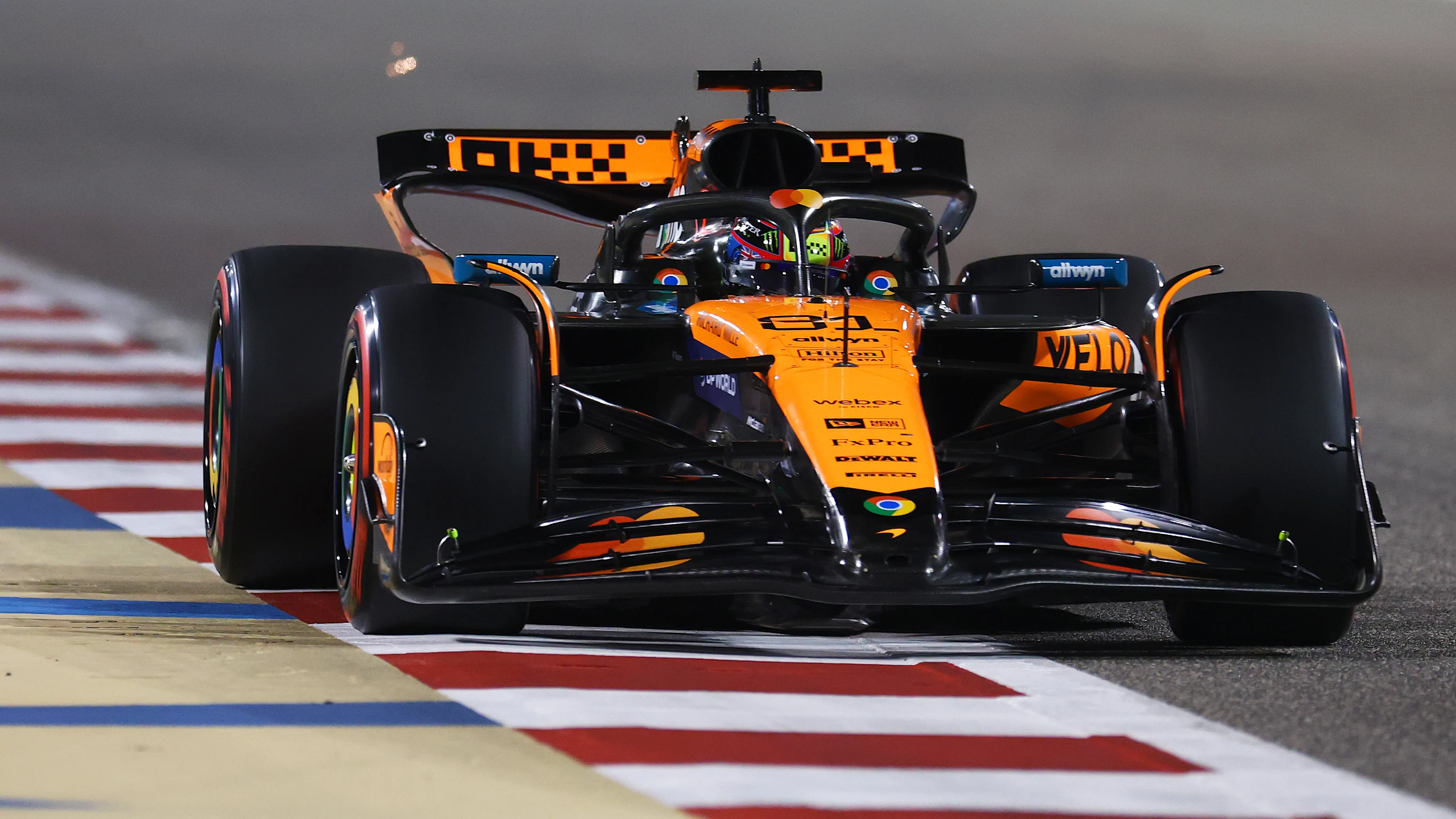 BAHRAIN, BAHRAIN - APRIL 12: Oscar Piastri of Australia driving the (81) McLaren MCL39 Mercedes on
