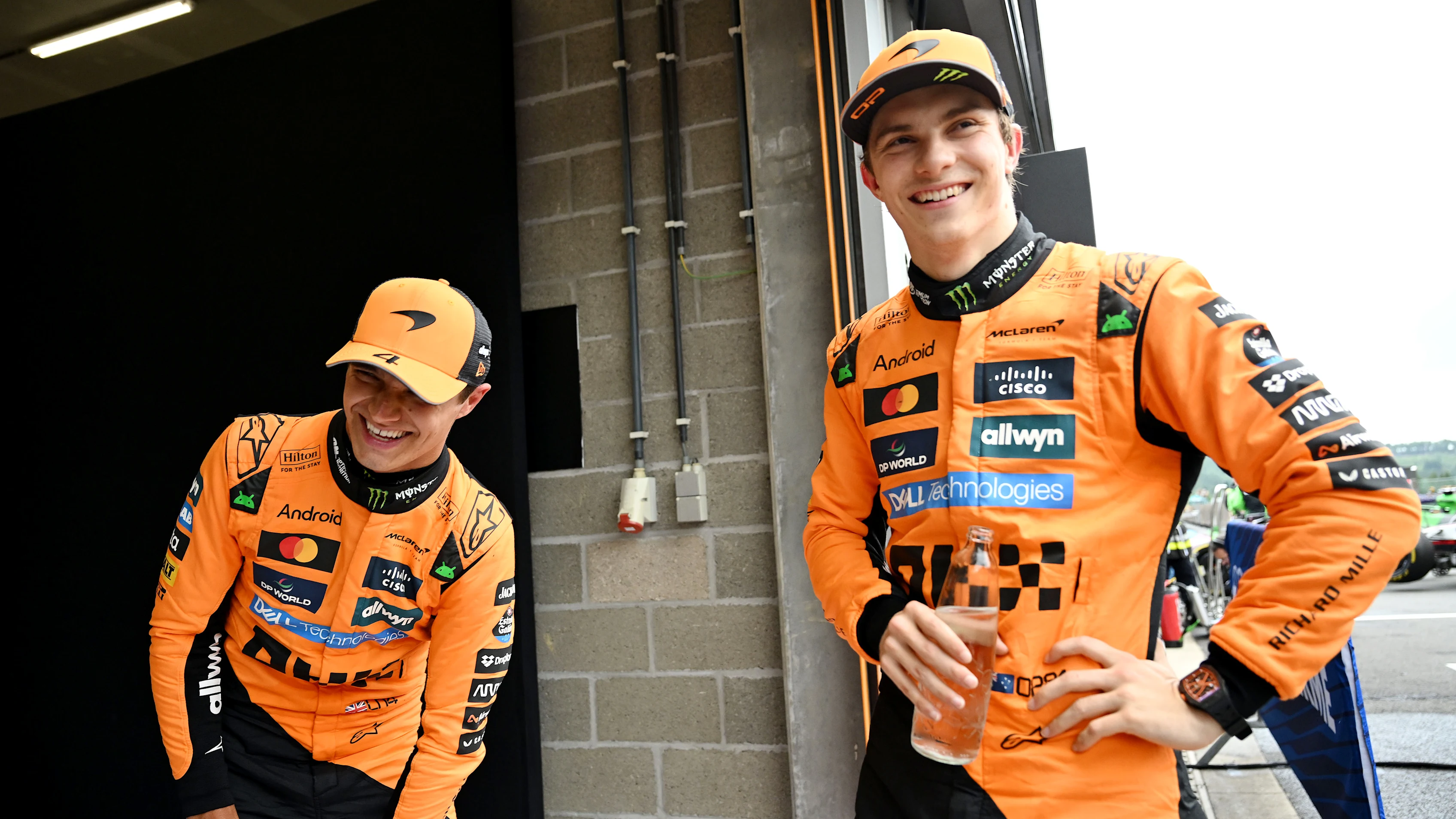SPA, BELGIUM - JULY 27: Race winner Oscar Piastri of Australia and McLaren and Second placed Lando