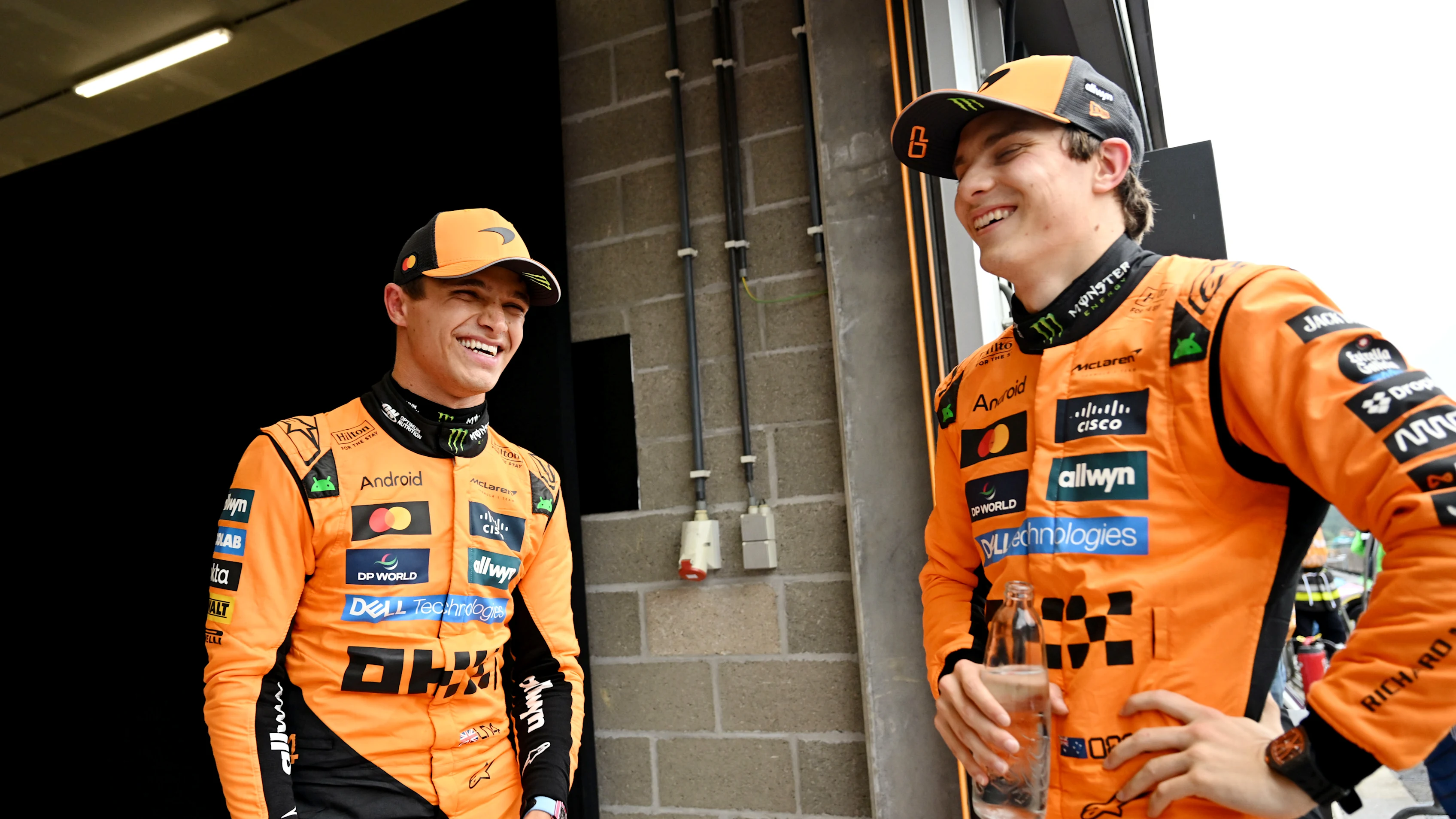 SPA, BELGIUM - JULY 27: Race winner Oscar Piastri of Australia and McLaren and Second placed Lando