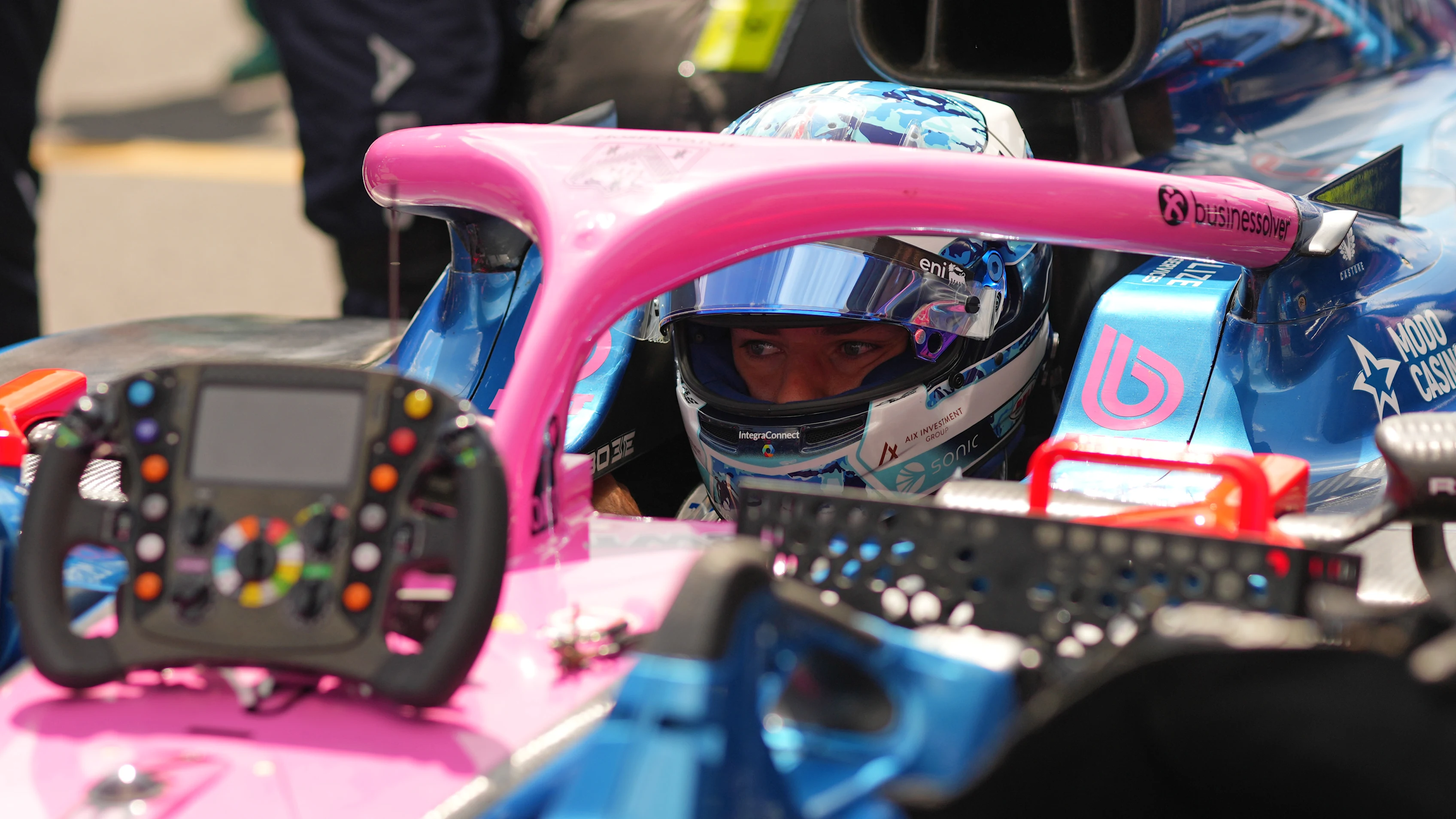 SPA, BELGIUM - JULY 26: Pierre Gasly of France and Alpine F1 prepares to drive in the Pitlane prior to the Sprint ahead of the F1 Grand Prix of Belgium at Circuit de Spa-Francorchamps on July 26, 2025 in Spa, Belgium. (Photo by Alex Bierens de Haan/Getty Images)