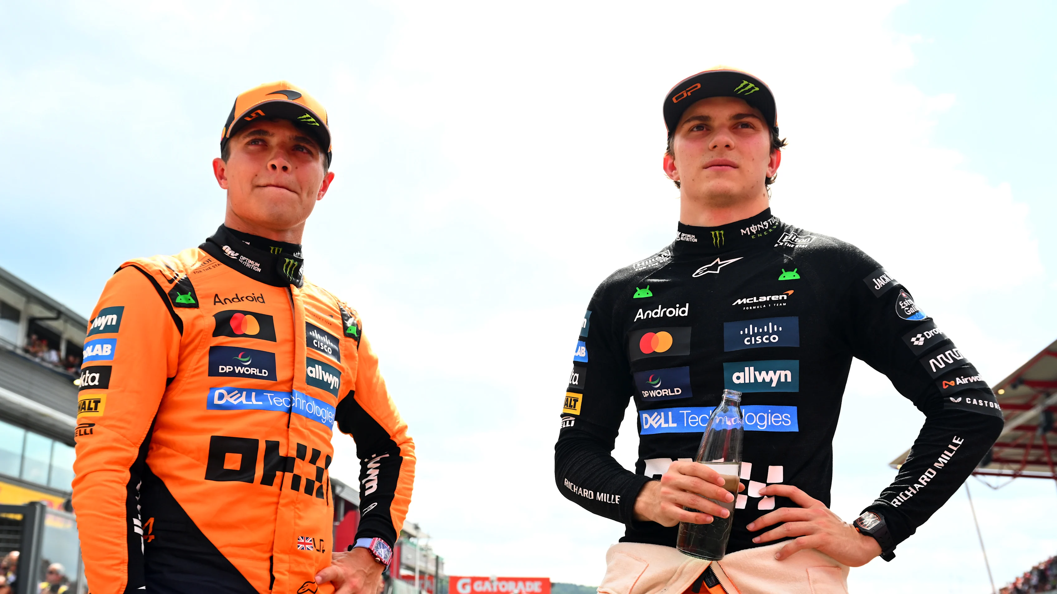 SPA, BELGIUM - JULY 26: Third placed Lando Norris of Great Britain and McLaren and Second placed