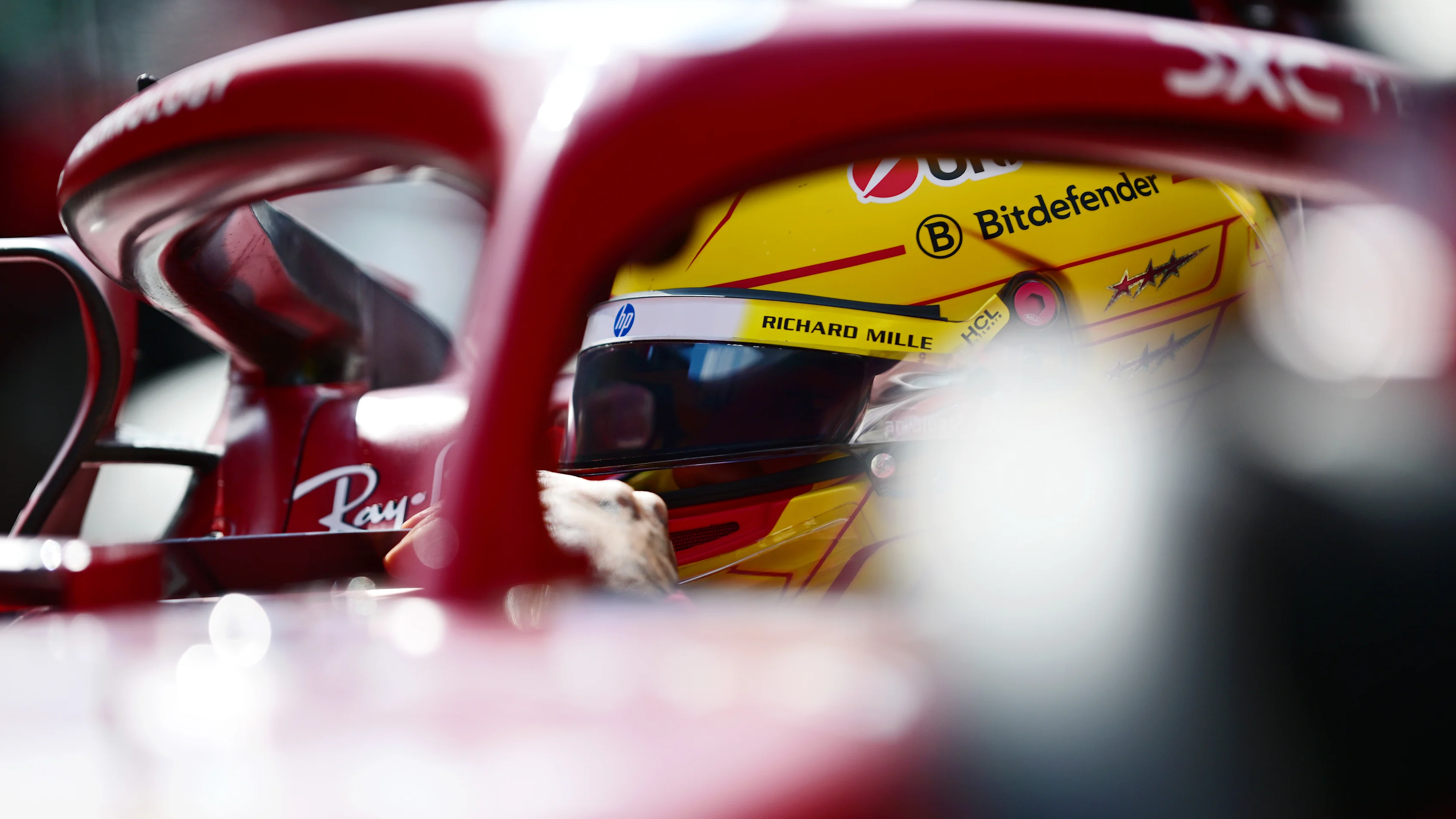 SPA, BELGIUM - JULY 26: Lewis Hamilton of Great Britain and Scuderia Ferrari in his cockpit during