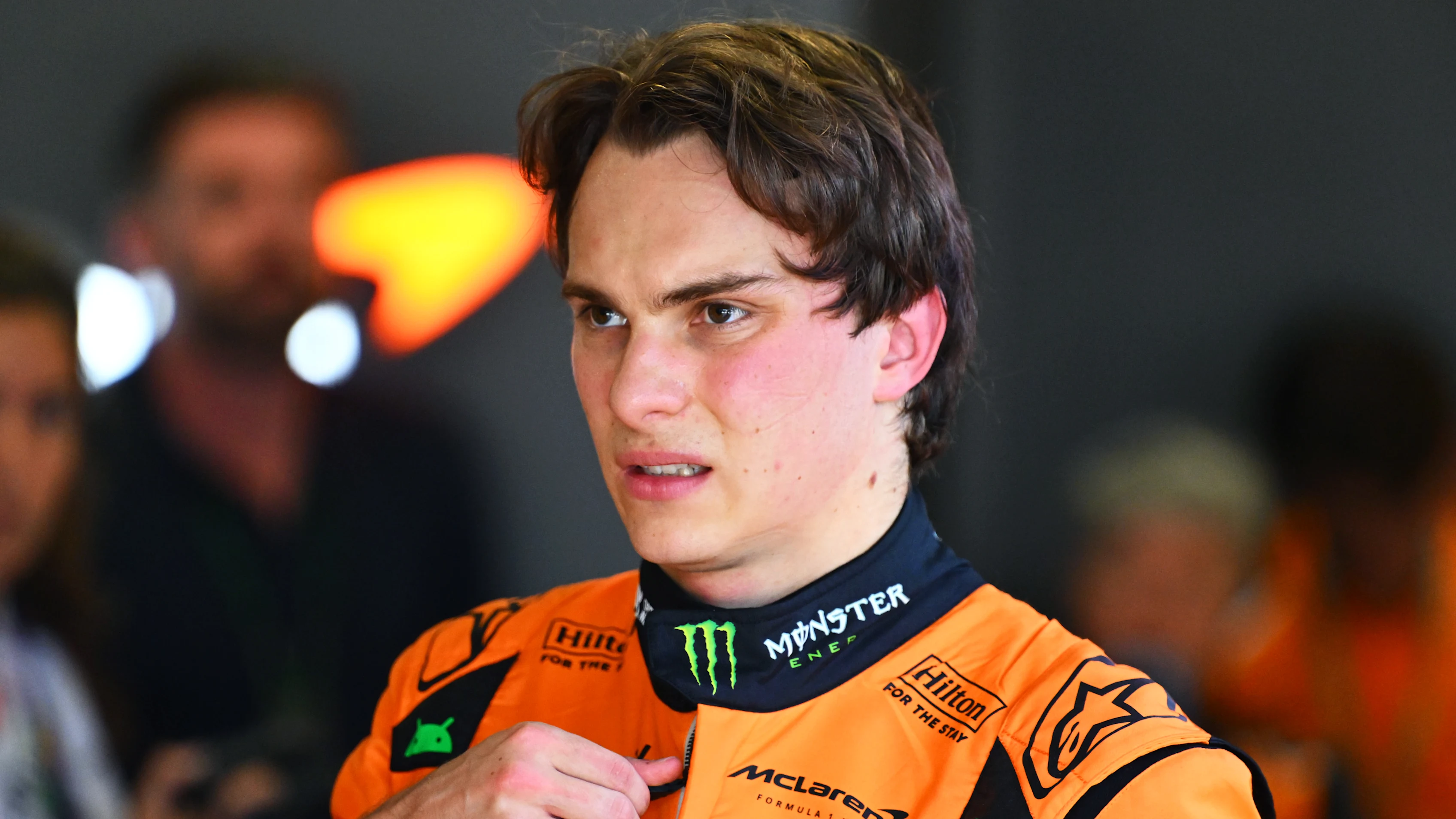 SAO PAULO, BRAZIL - NOVEMBER 07: Oscar Piastri of Australia and McLaren looks on during practice