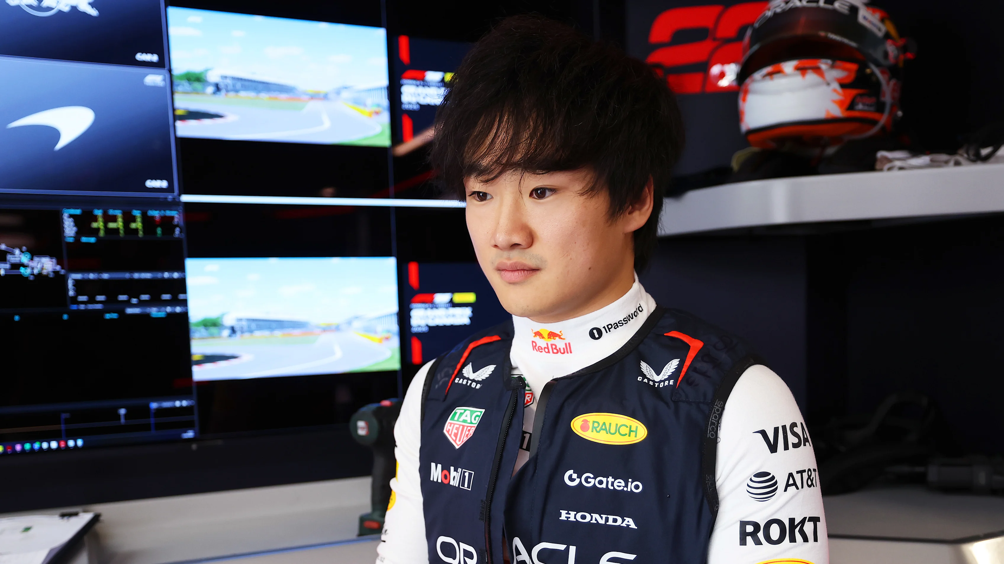 MONTREAL, QUEBEC - JUNE 15: Yuki Tsunoda of Japan and Oracle Red Bull Racing looks on in the garage