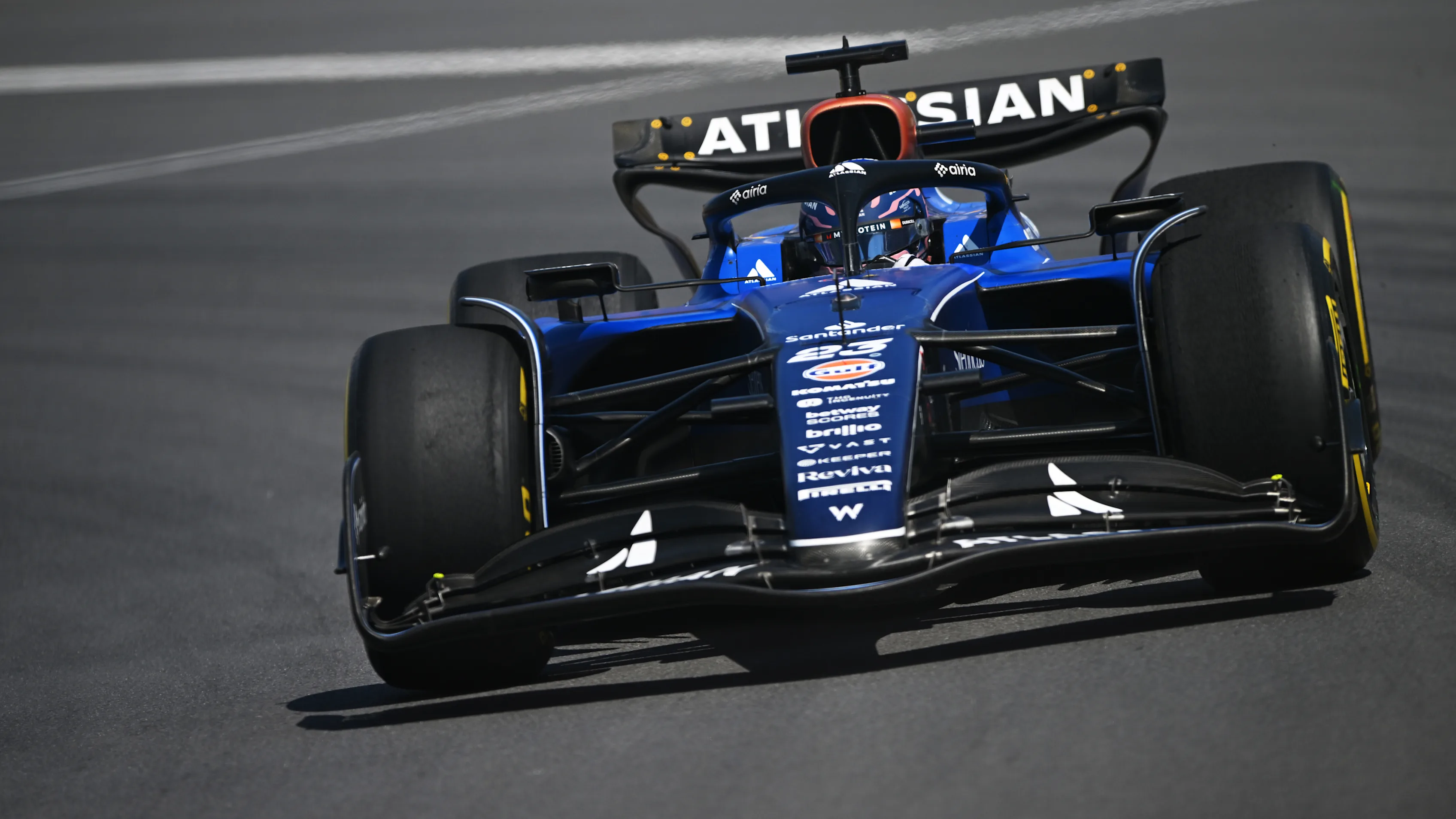 MONTREAL, QUEBEC - JUNE 15: Alexander Albon of Thailand driving the (23) Williams FW47 Mercedes on