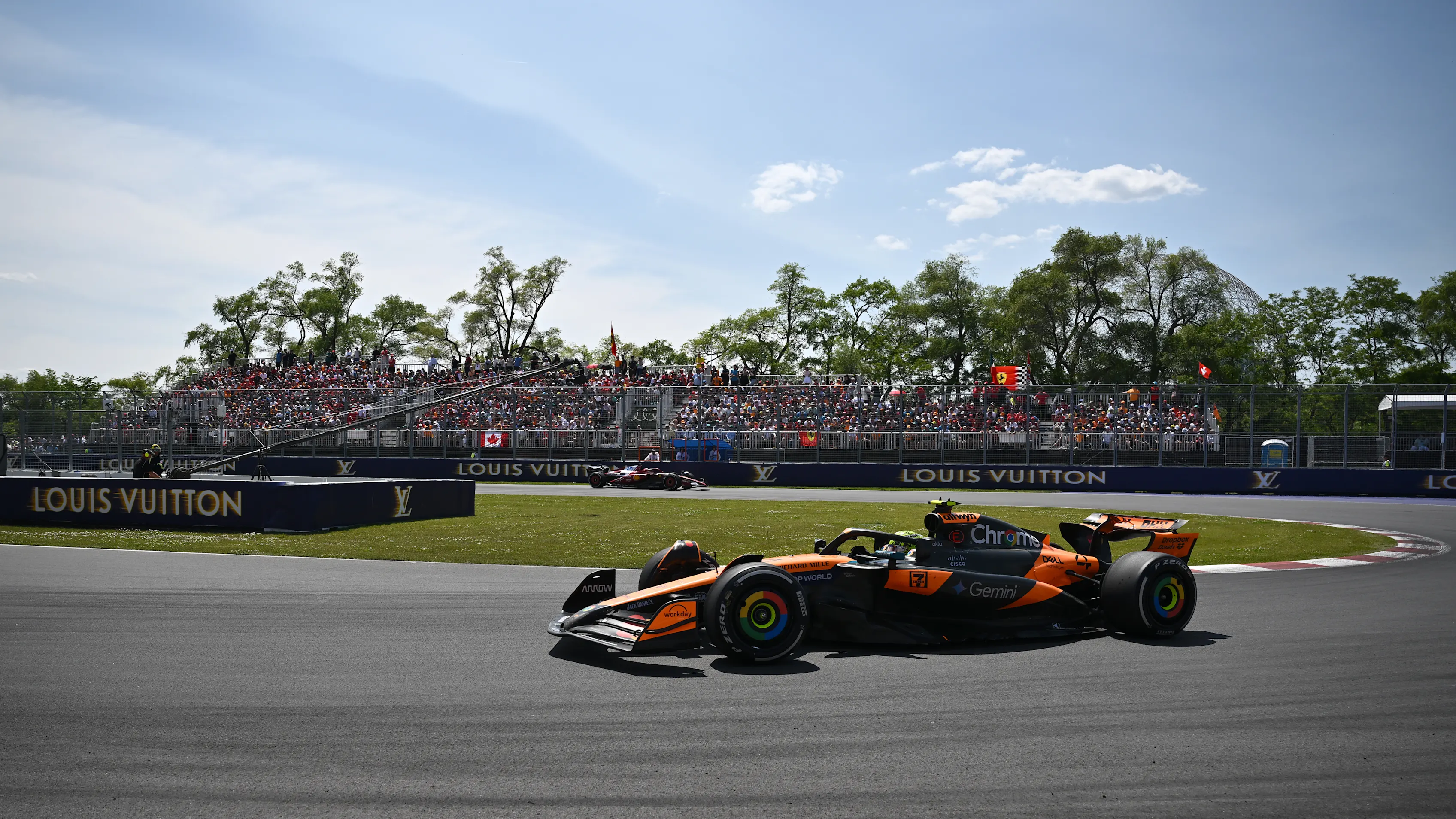 MONTREAL, QUEBEC - JUNE 15: Lando Norris of Great Britain driving the (4) McLaren MCL39 Mercedes on