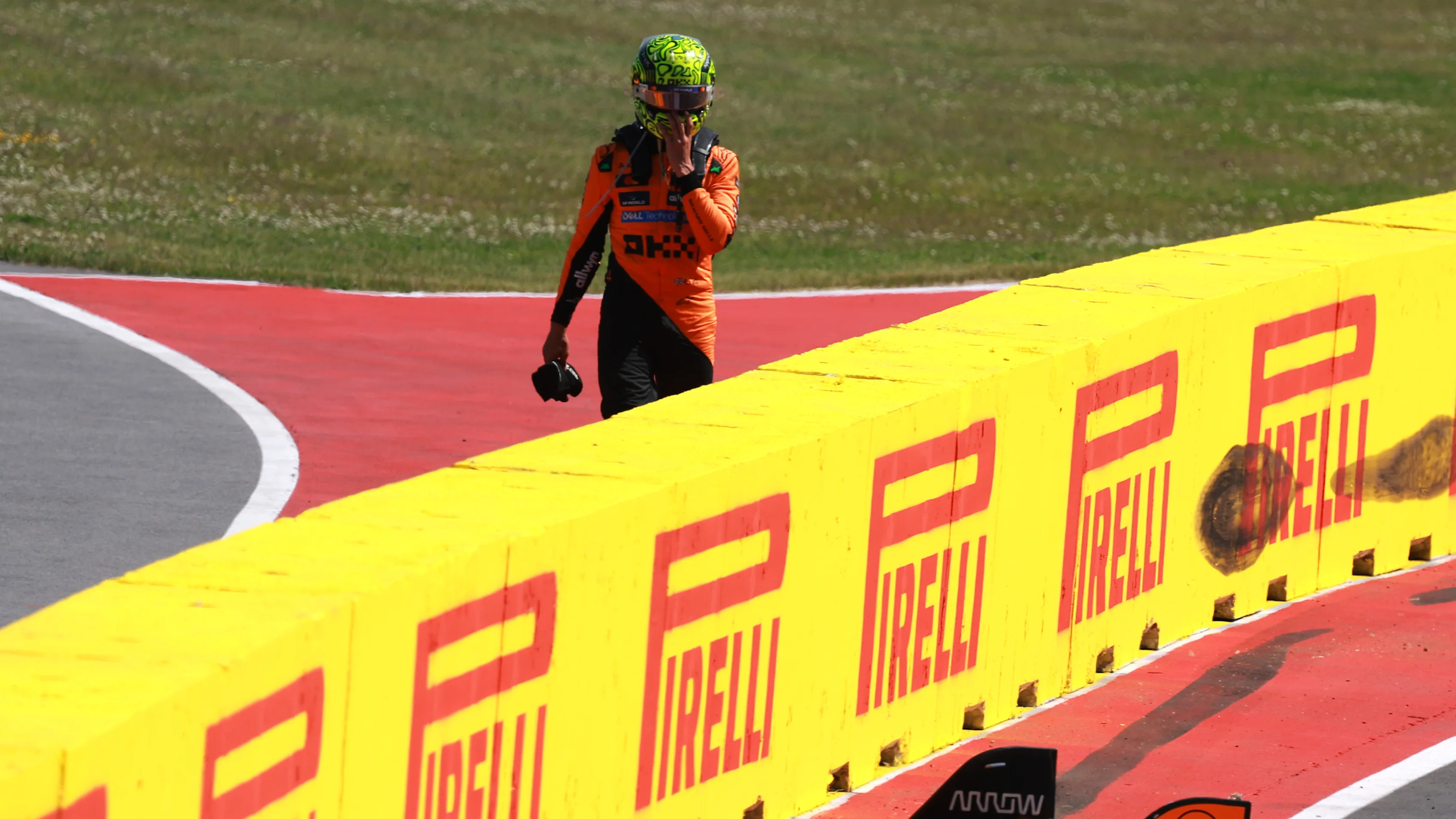 MONTREAL, QUEBEC - JUNE 15: Lando Norris of Great Britain and McLaren walks away after a crash