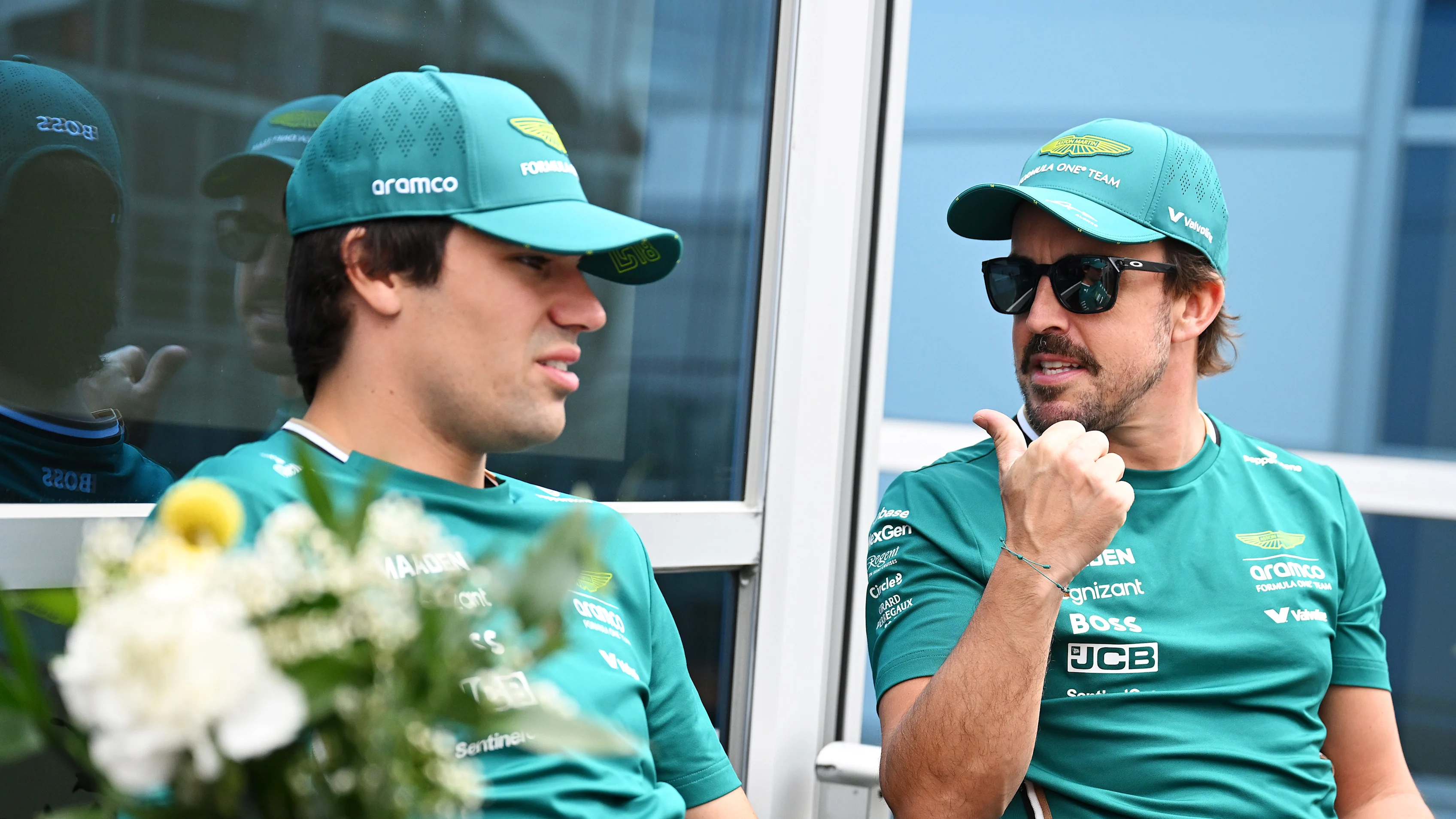 MONTREAL, QUEBEC - JUNE 12: Lance Stroll of Canada and Aston Martin F1 Team and Fernando Alonso of