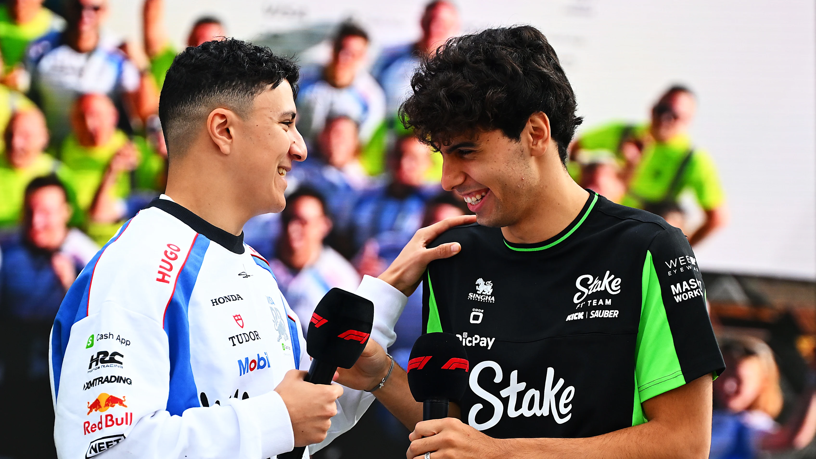 NORTHAMPTON, ENGLAND - JULY 04: Isack Hadjar of France and Visa Cash App Racing Bulls and Gabriel