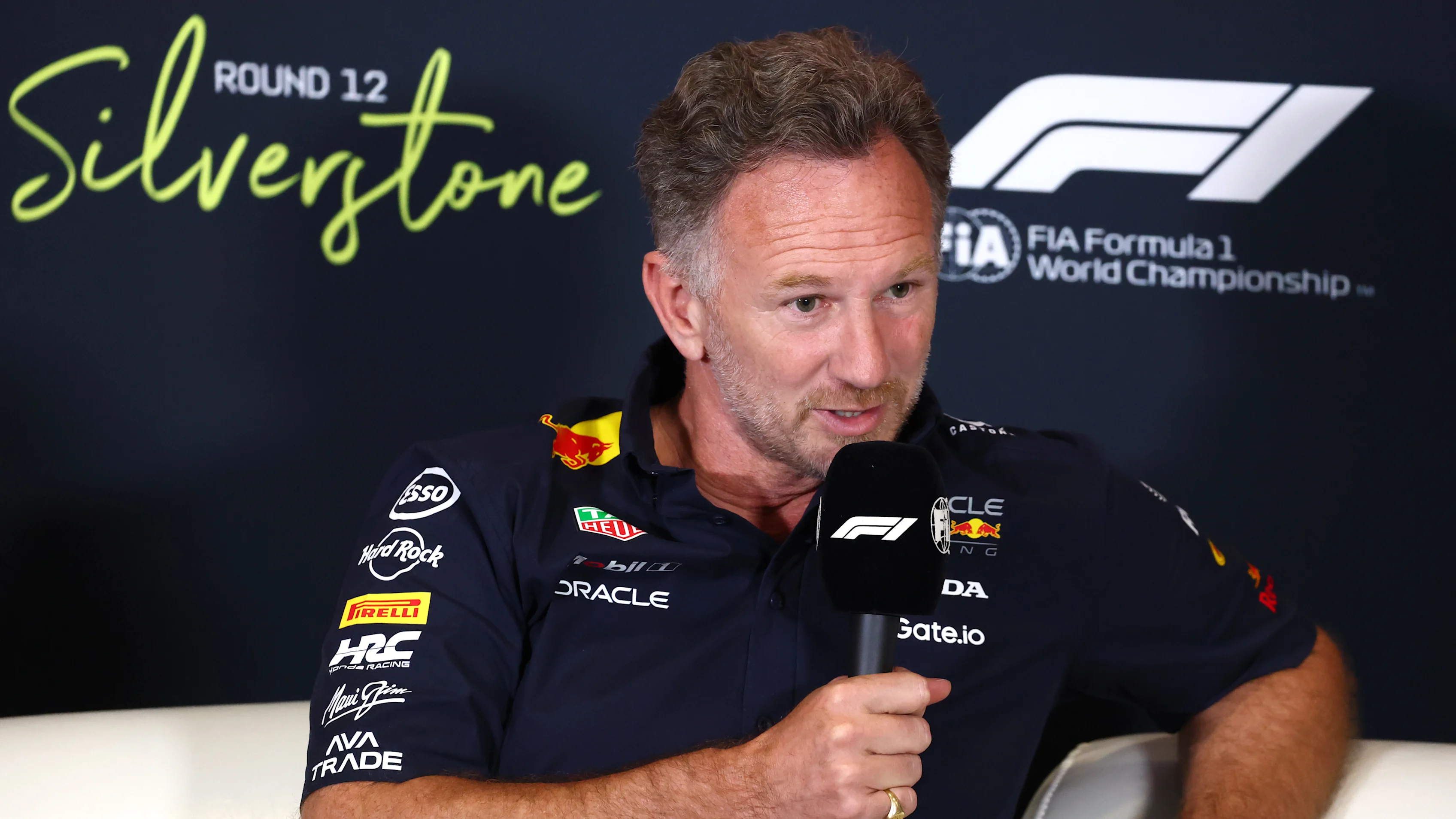 NORTHAMPTON, ENGLAND - JULY 04: Christian Horner, Team Principal of Oracle Red Bull Racing in the
