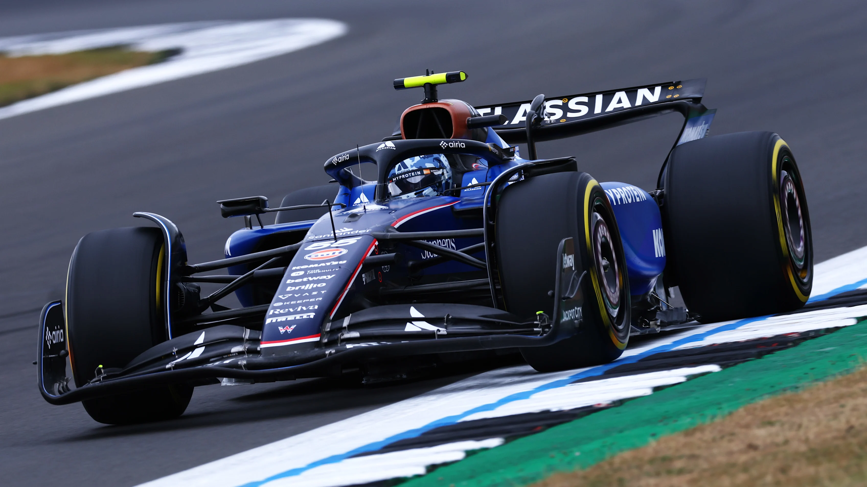 NORTHAMPTON, ENGLAND - JULY 05: Carlos Sainz of Spain driving the (55) Williams FW47 Mercedes on