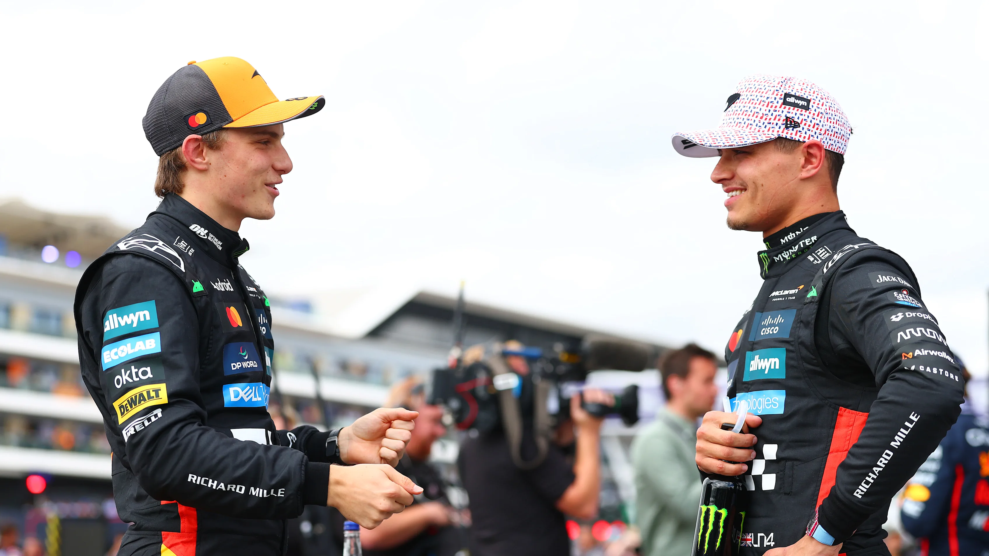 NORTHAMPTON, ENGLAND - JULY 05: Second placed qualifier Oscar Piastri of Australia and McLaren and