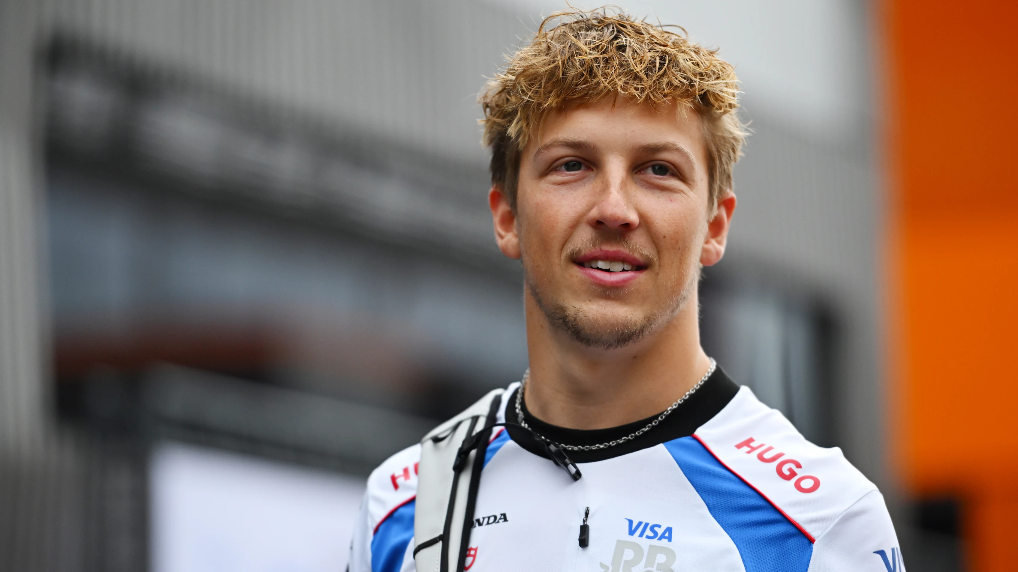 BUDAPEST, HUNGARY - AUGUST 03: Liam Lawson of New Zealand and Visa Cash App Racing Bulls arrives in