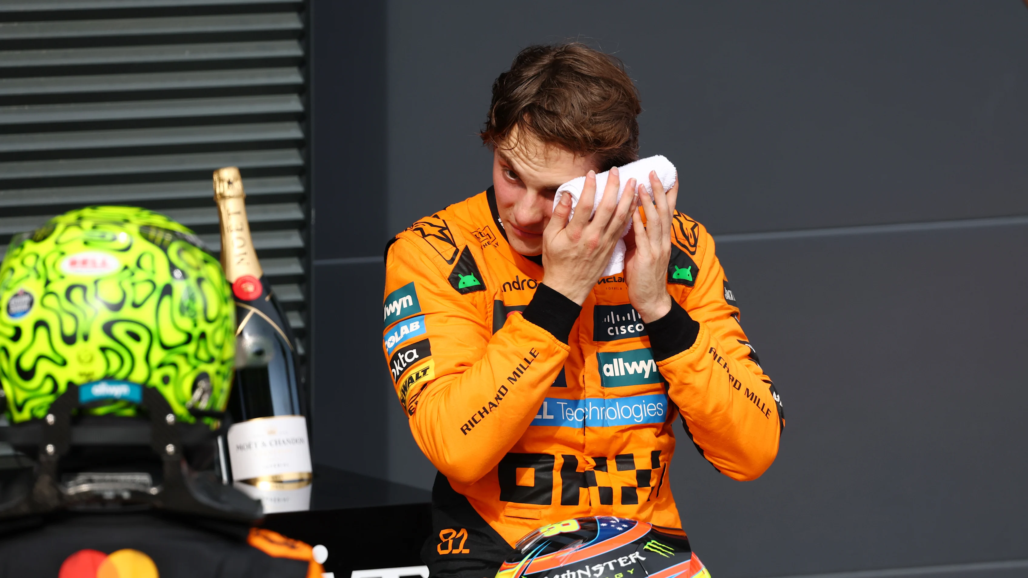 BUDAPEST, HUNGARY - AUGUST 03: Race winner Lando Norris of Great Britain and McLaren and Second