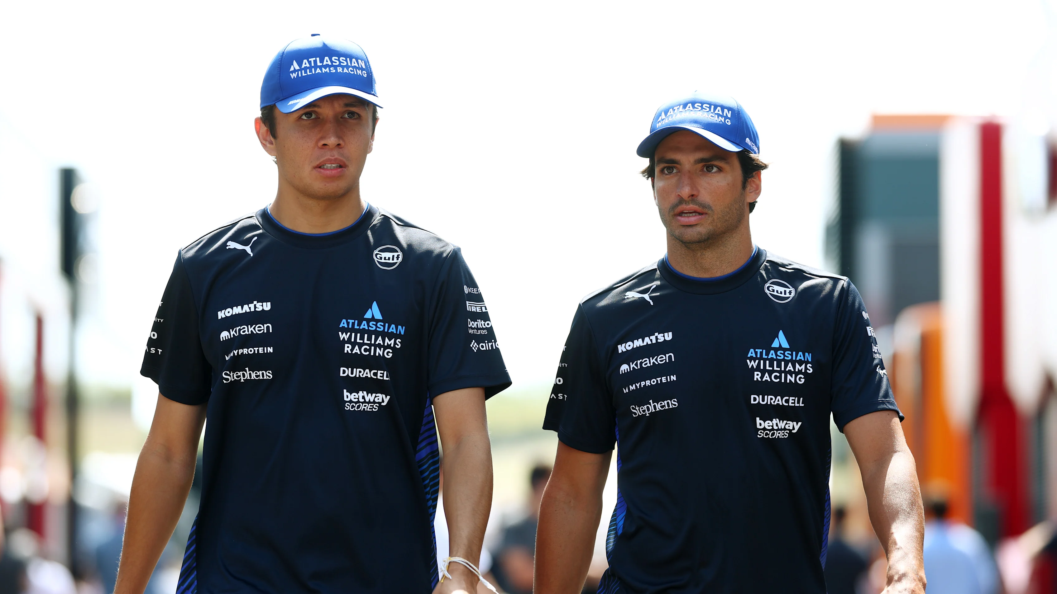 BUDAPEST, HUNGARY - AUGUST 01: Alexander Albon of Thailand and Williams and Carlos Sainz of Spain