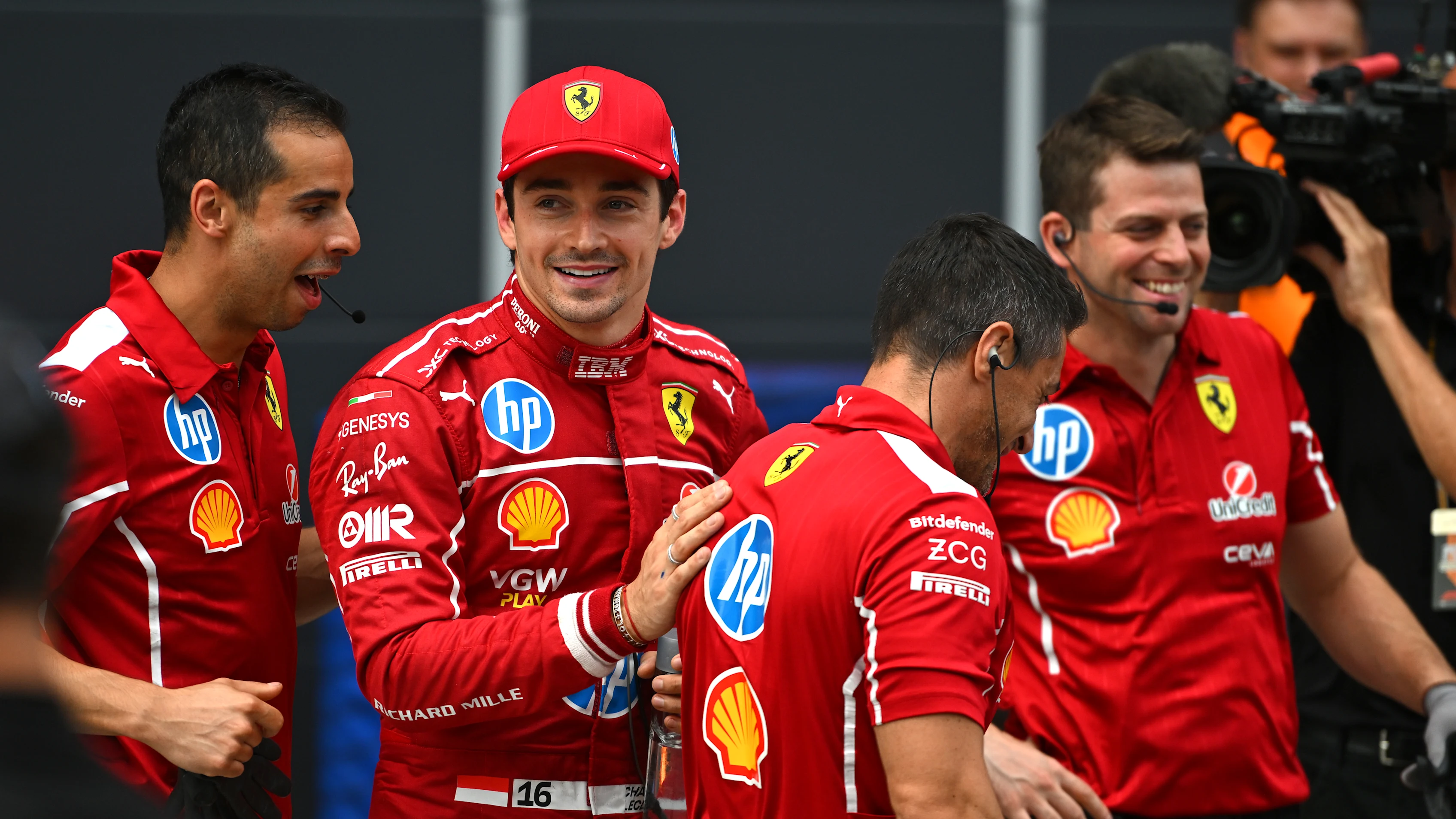 BUDAPEST, HUNGARY - AUGUST 02: Pole position qualifier Charles Leclerc of Monaco and Scuderia