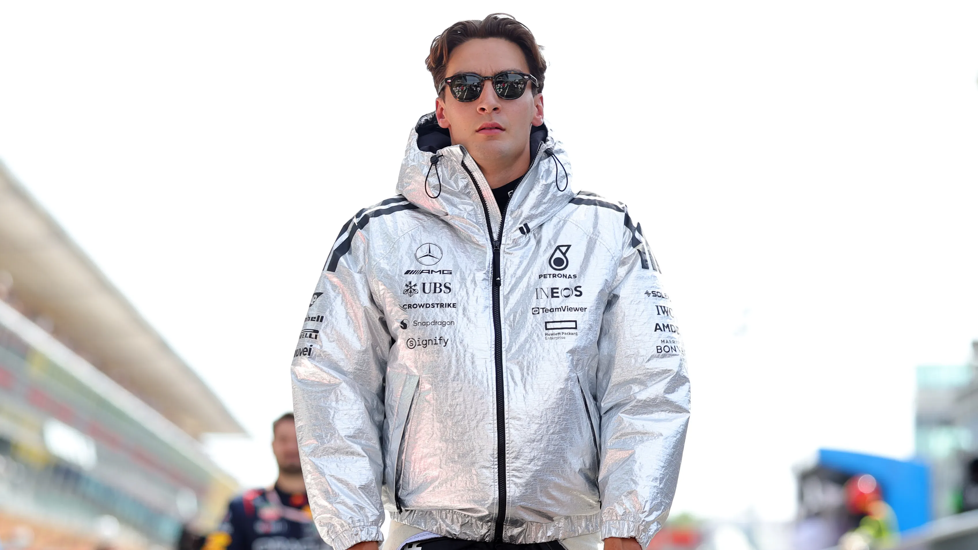 MONZA, ITALY - SEPTEMBER 07: George Russell of Great Britain and Mercedes AMG Petronas F1 Team