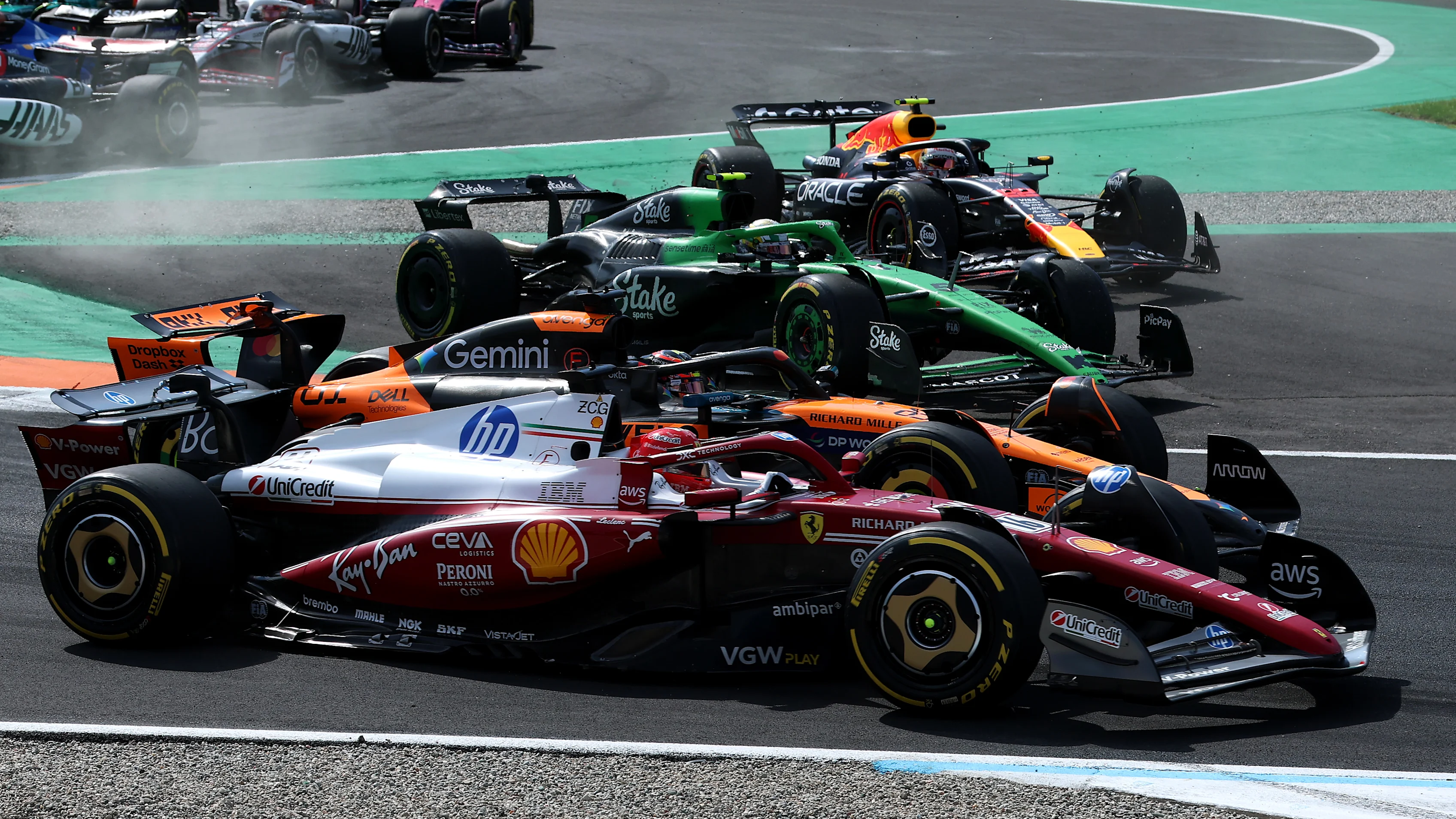 MONZA, ITALY - SEPTEMBER 07: Charles Leclerc of Monaco driving the (16) Scuderia Ferrari SF-25 and