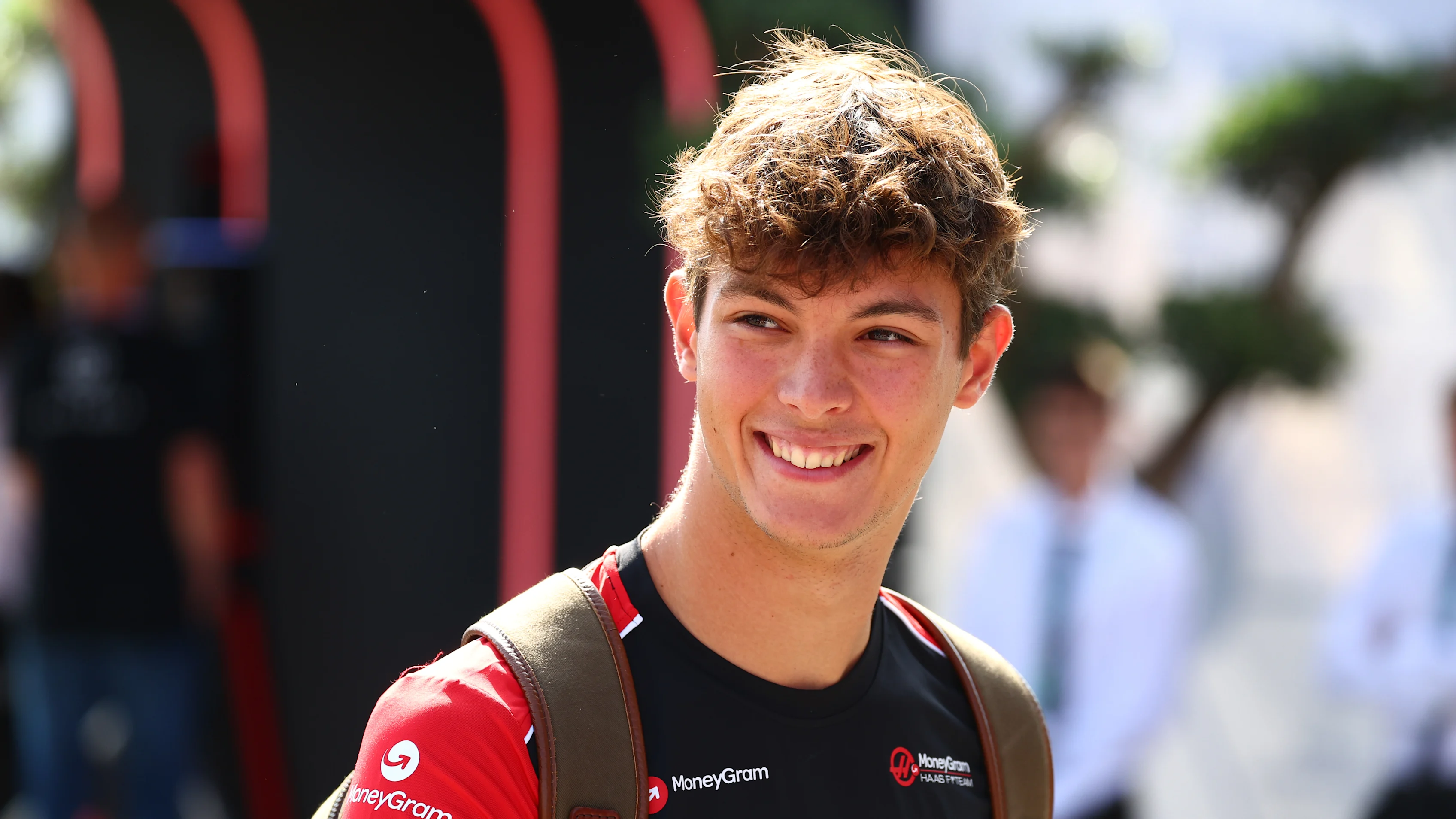 MONZA, ITALY - SEPTEMBER 05: Oliver Bearman of Great Britain and Haas F1 arrives in the Paddock