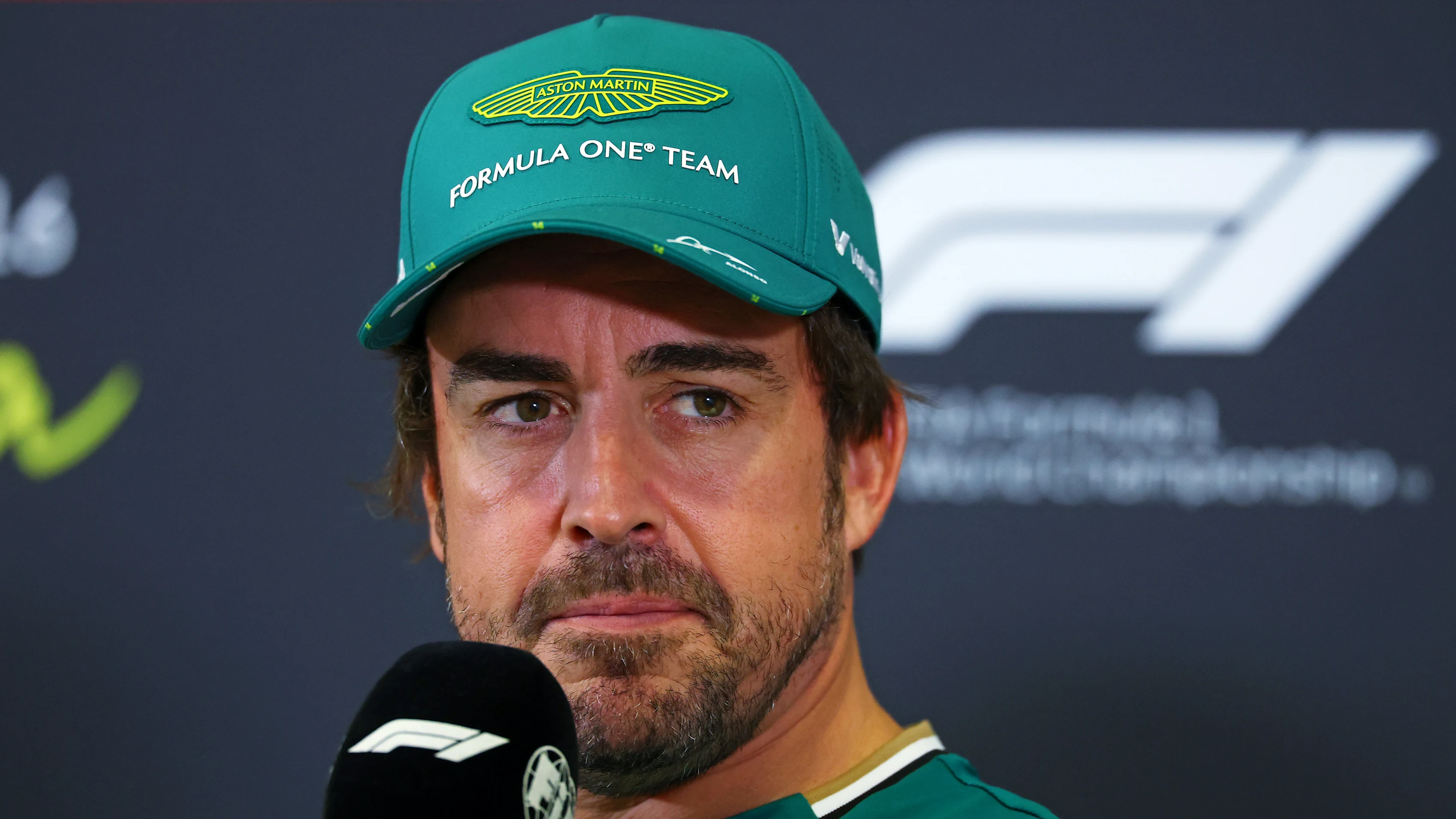 MONZA, ITALY - SEPTEMBER 04: Fernando Alonso of Spain and Aston Martin F1 Team speaks in the