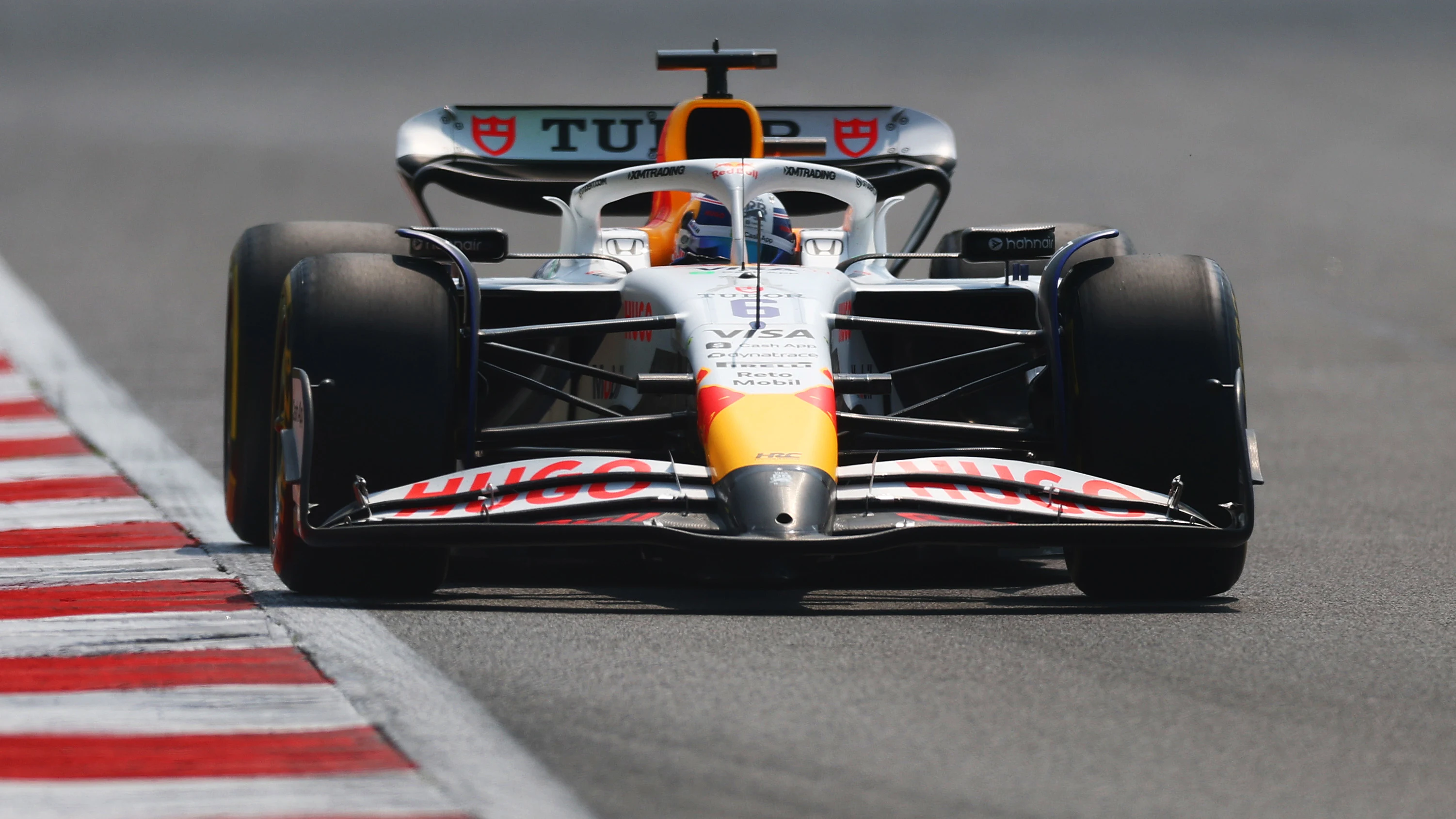 MEXICO CITY, MEXICO - OCTOBER 24: Isack Hadjar of France driving the (6) Visa Cash App Racing Bulls VCARB 02 on track during practice ahead of the F1 Grand Prix of Mexico at Autodromo Hermanos Rodriguez on October 24, 2025 in Mexico City, Mexico. (Photo by Clive Rose/Getty Images)