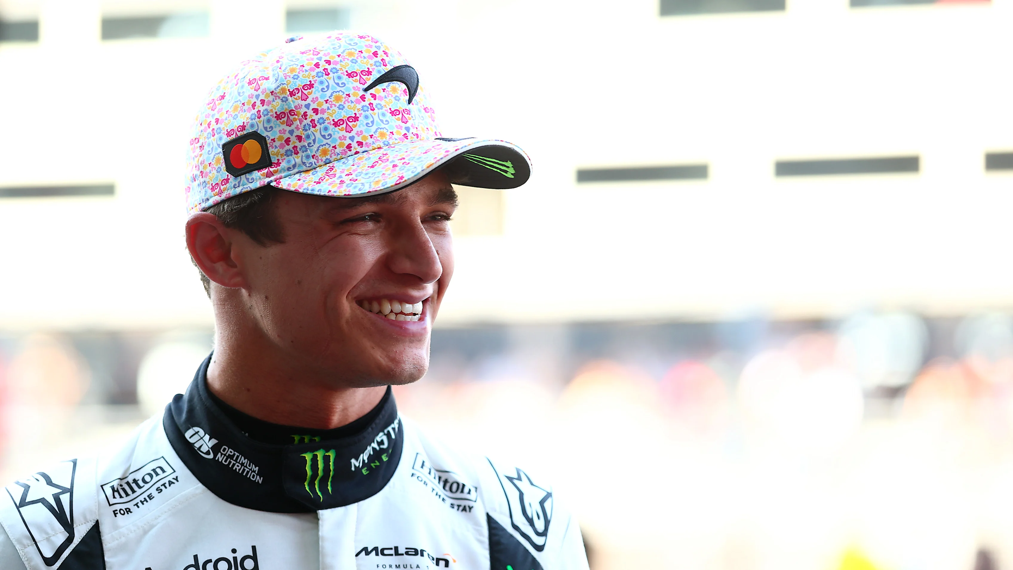 MEXICO CITY, MEXICO - OCTOBER 25: Pole position qualifier Lando Norris of Great Britain and McLaren