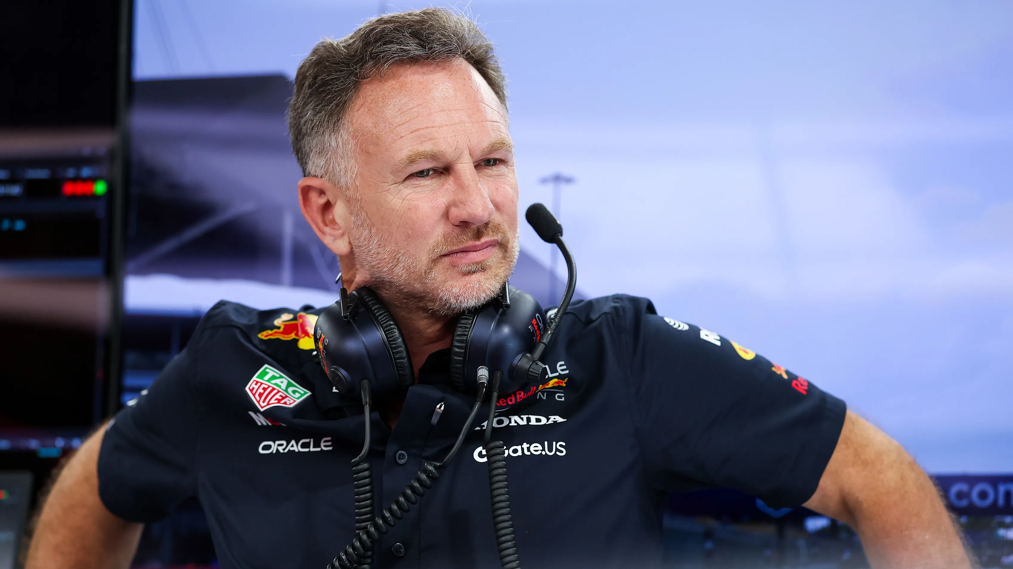 MIAMI, FLORIDA - MAY 04: Christian Horner, Team Principal of Oracle Red Bull Racing, looks on in