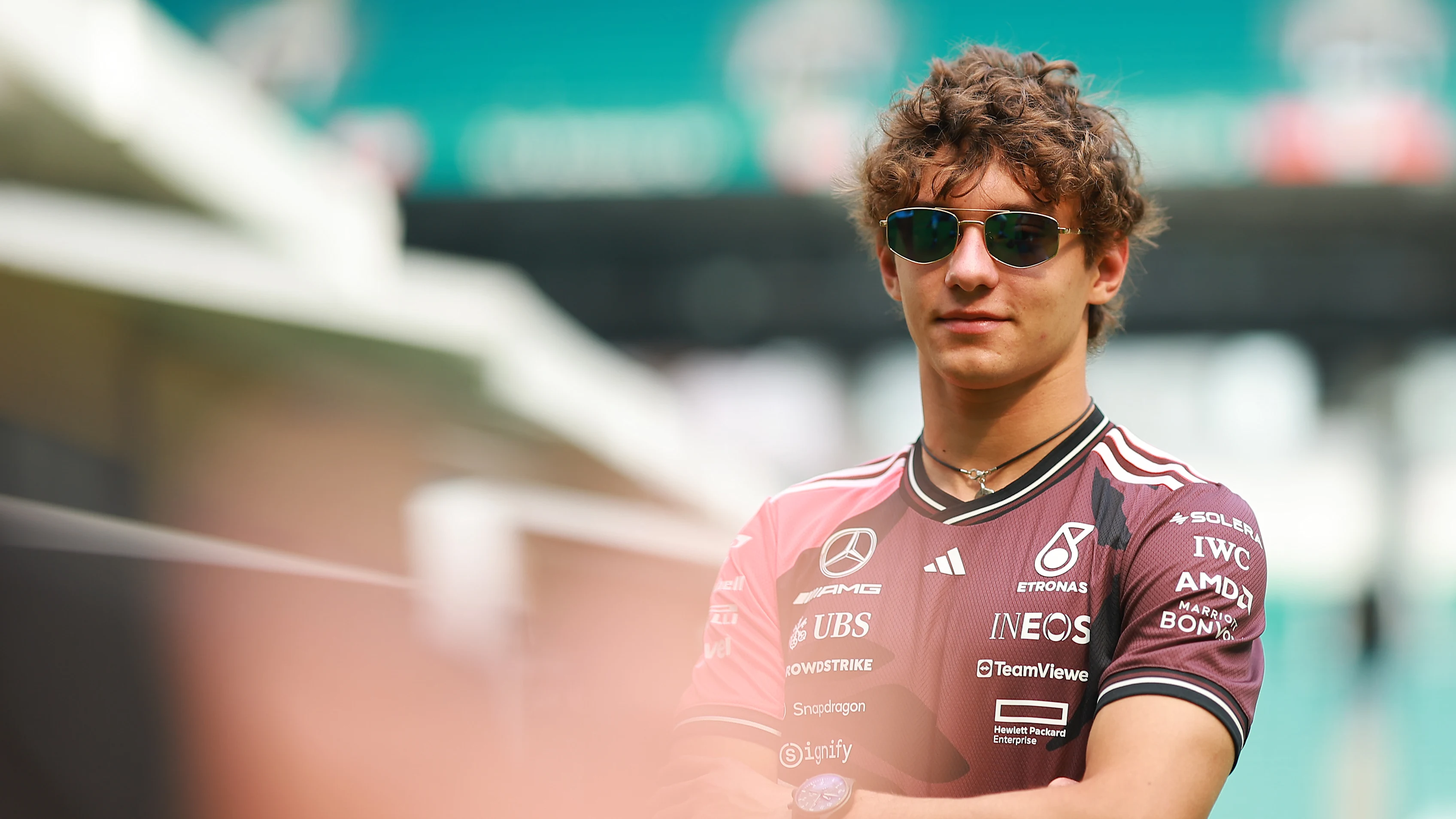 MIAMI, FLORIDA - MAY 01: Andrea Kimi Antonelli of Italy and Mercedes AMG Petronas F1 Team looks on