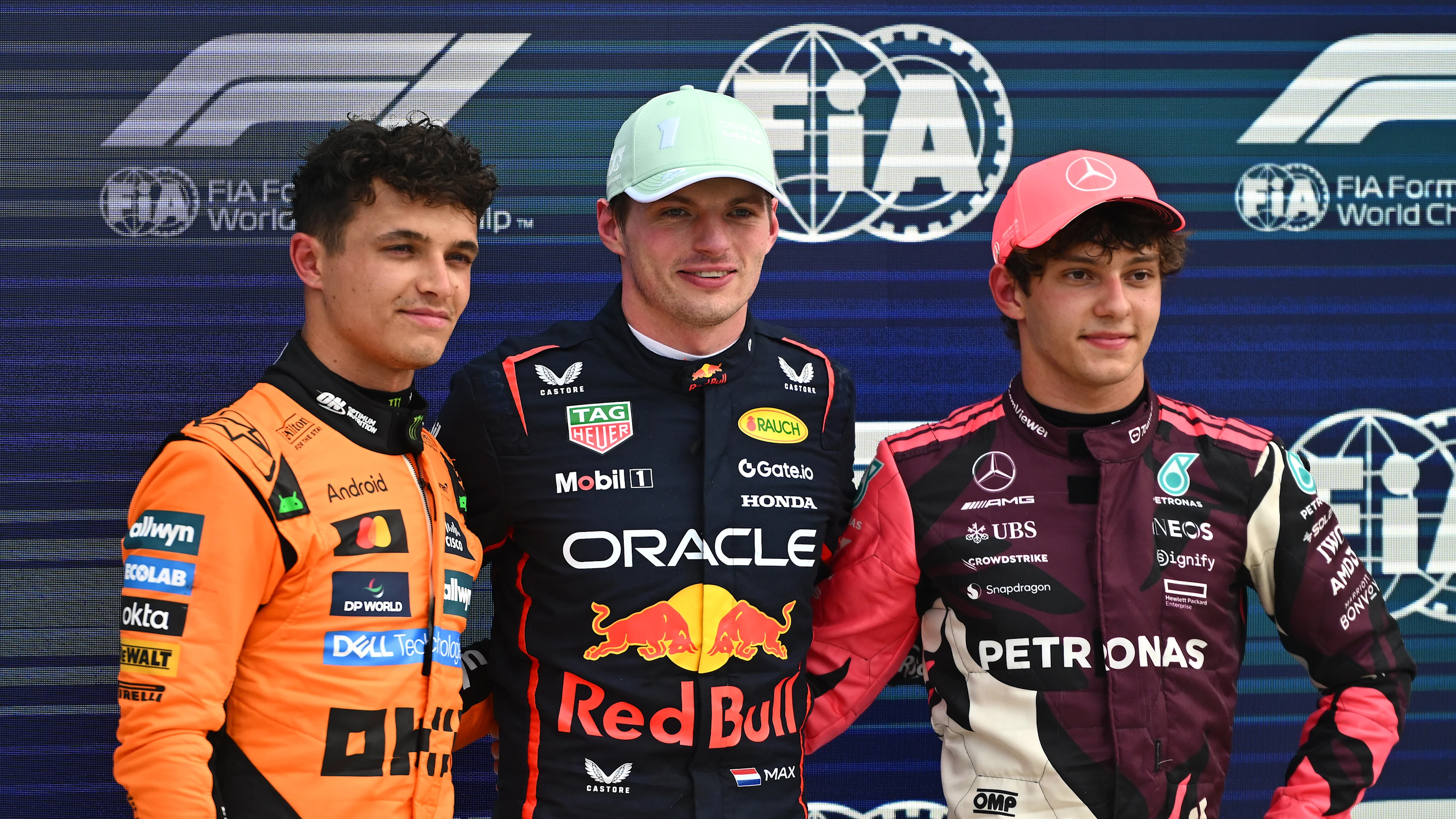 MIAMI, FLORIDA - MAY 03: Pole position qualifier Max Verstappen of the Netherlands and Oracle Red