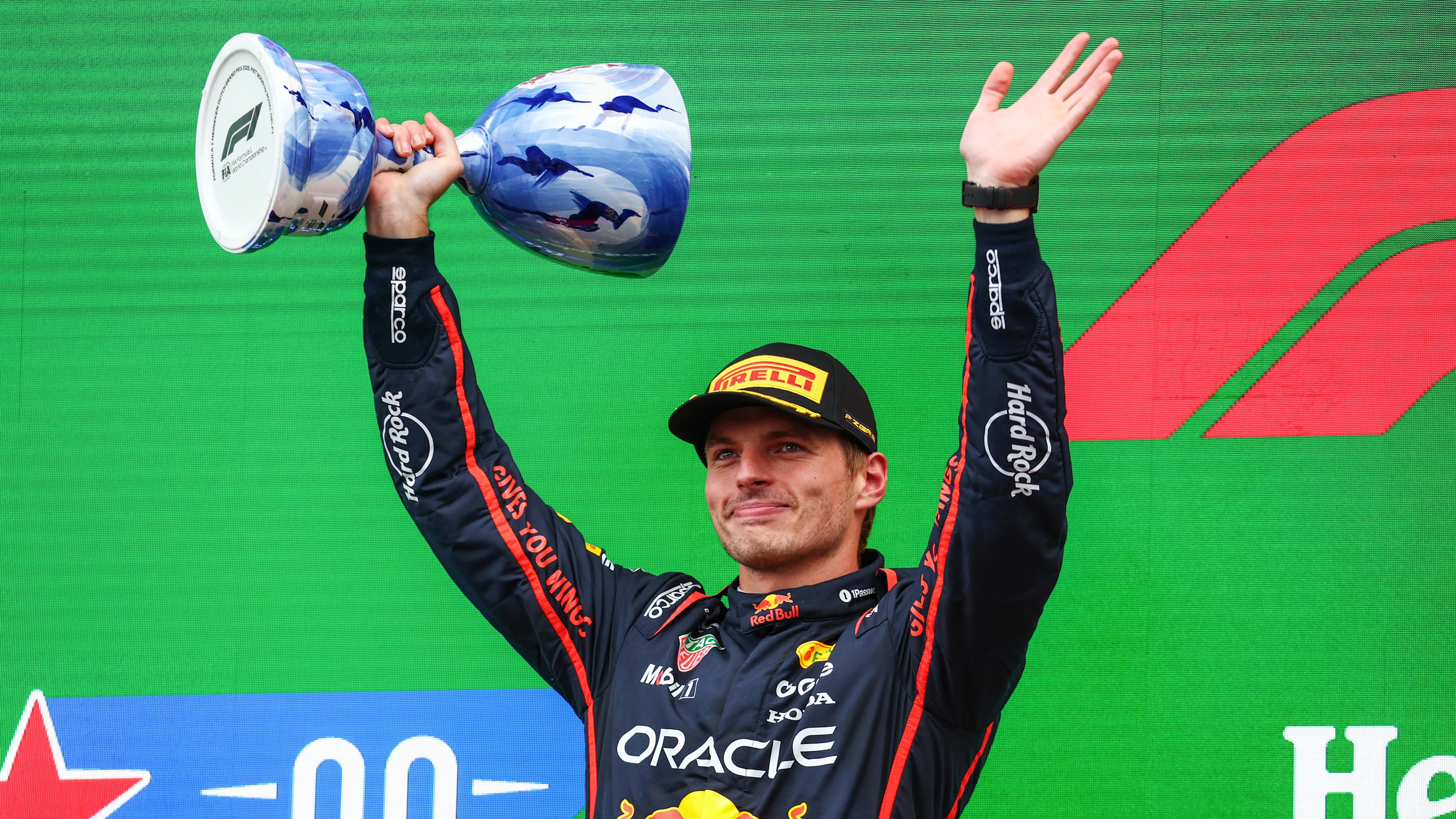 ZANDVOORT, NETHERLANDS - AUGUST 31: Second placed Max Verstappen of the Netherlands and Oracle Red
