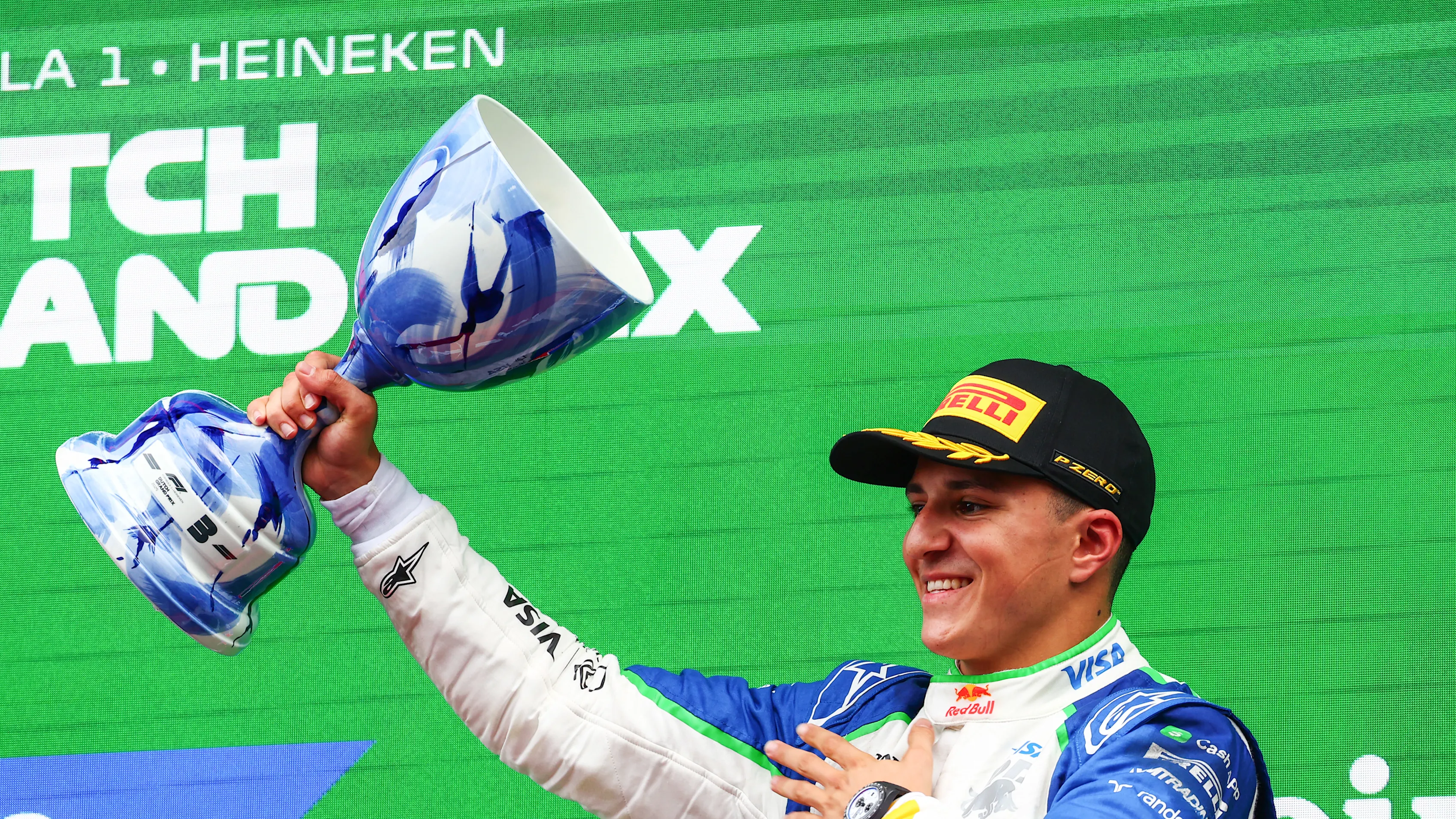 ZANDVOORT, NETHERLANDS - AUGUST 31: Third placed Isack Hadjar of France and Visa Cash App Racing