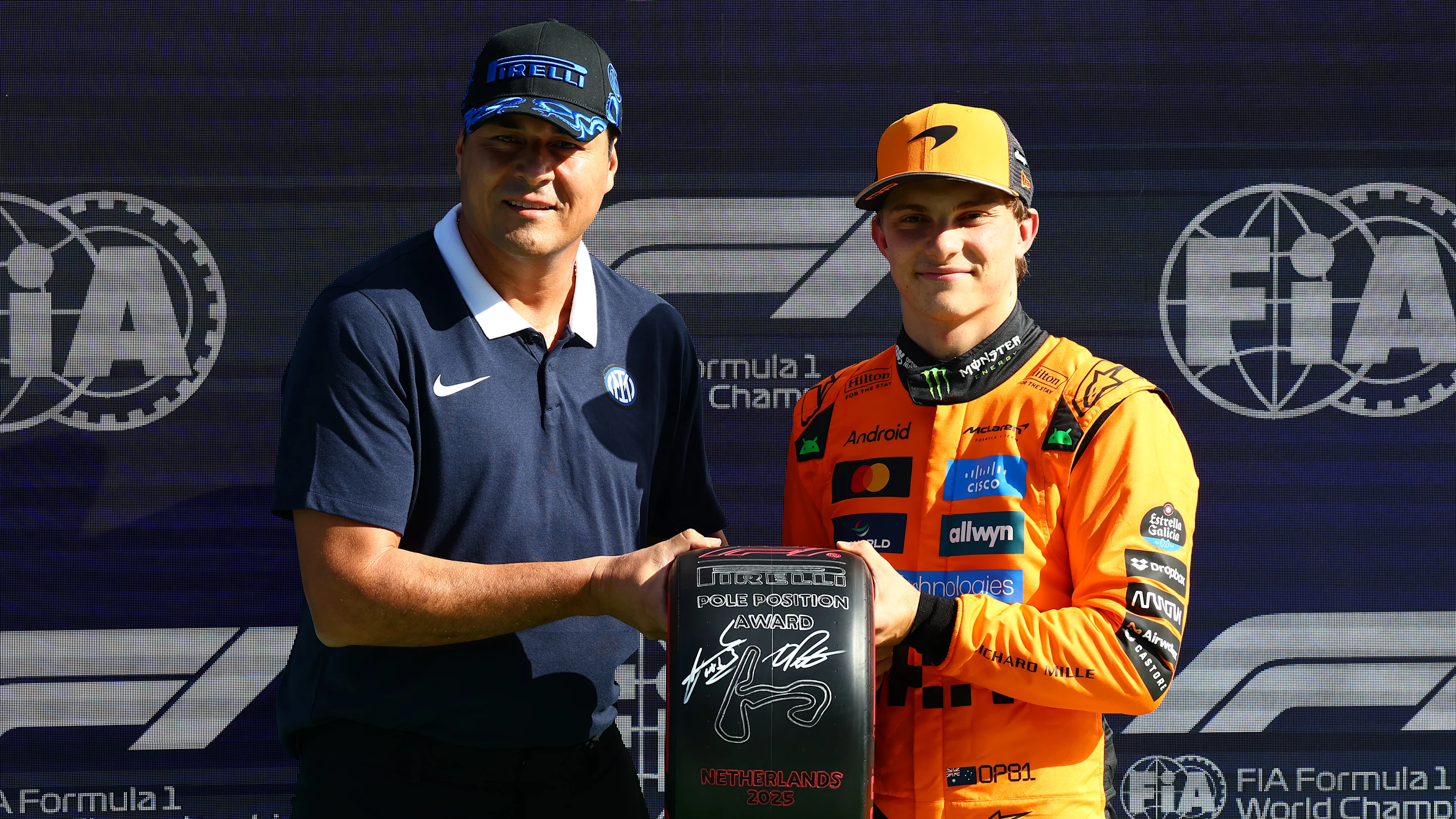 ZANDVOORT, NETHERLANDS - AUGUST 30: Julio Ricardo Cruz presents Pole position qualifier Oscar