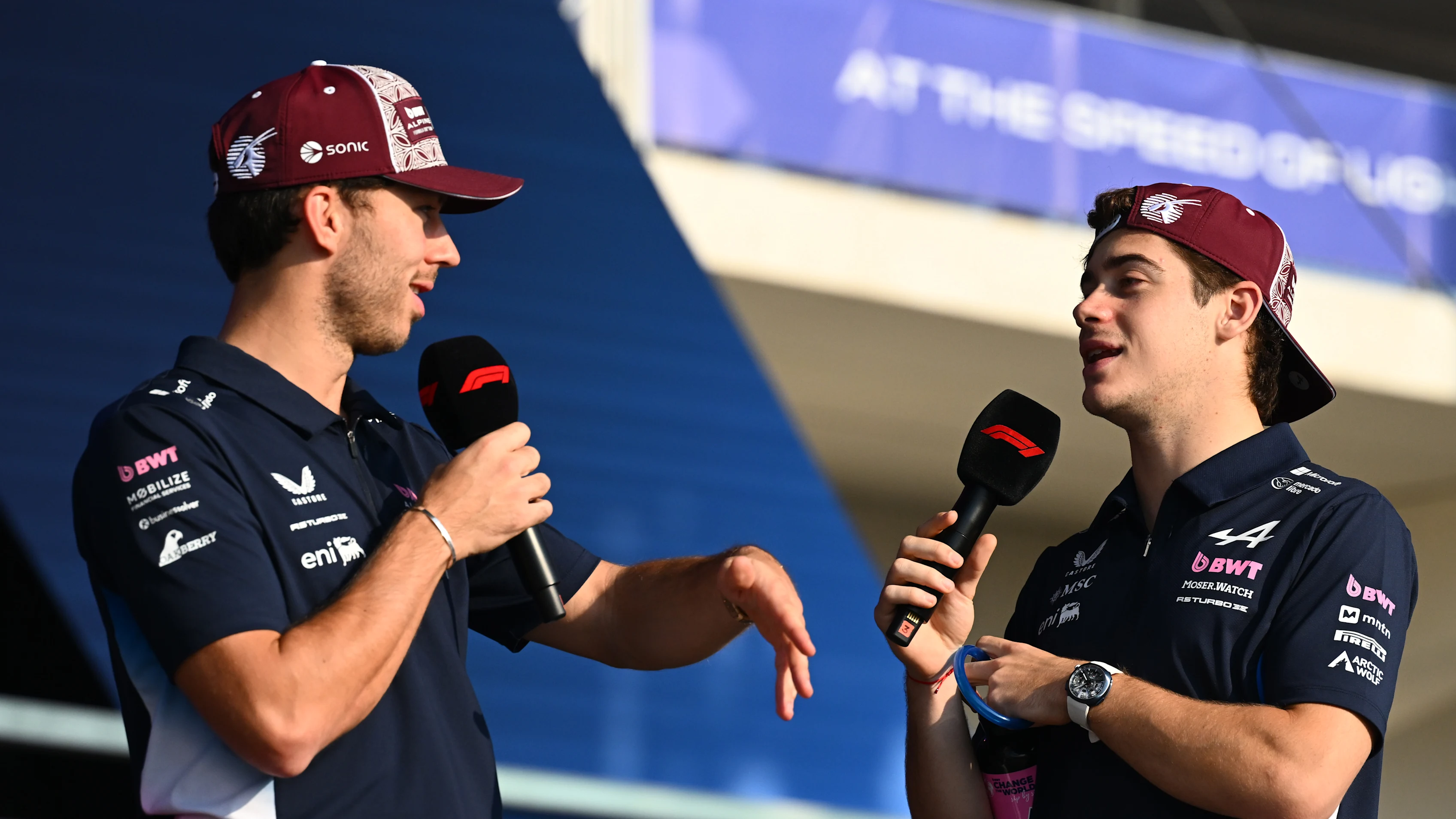 LUSAIL CITY, QATAR - NOVEMBER 29: Pierre Gasly of France and Alpine F1 and Franco Colapinto of