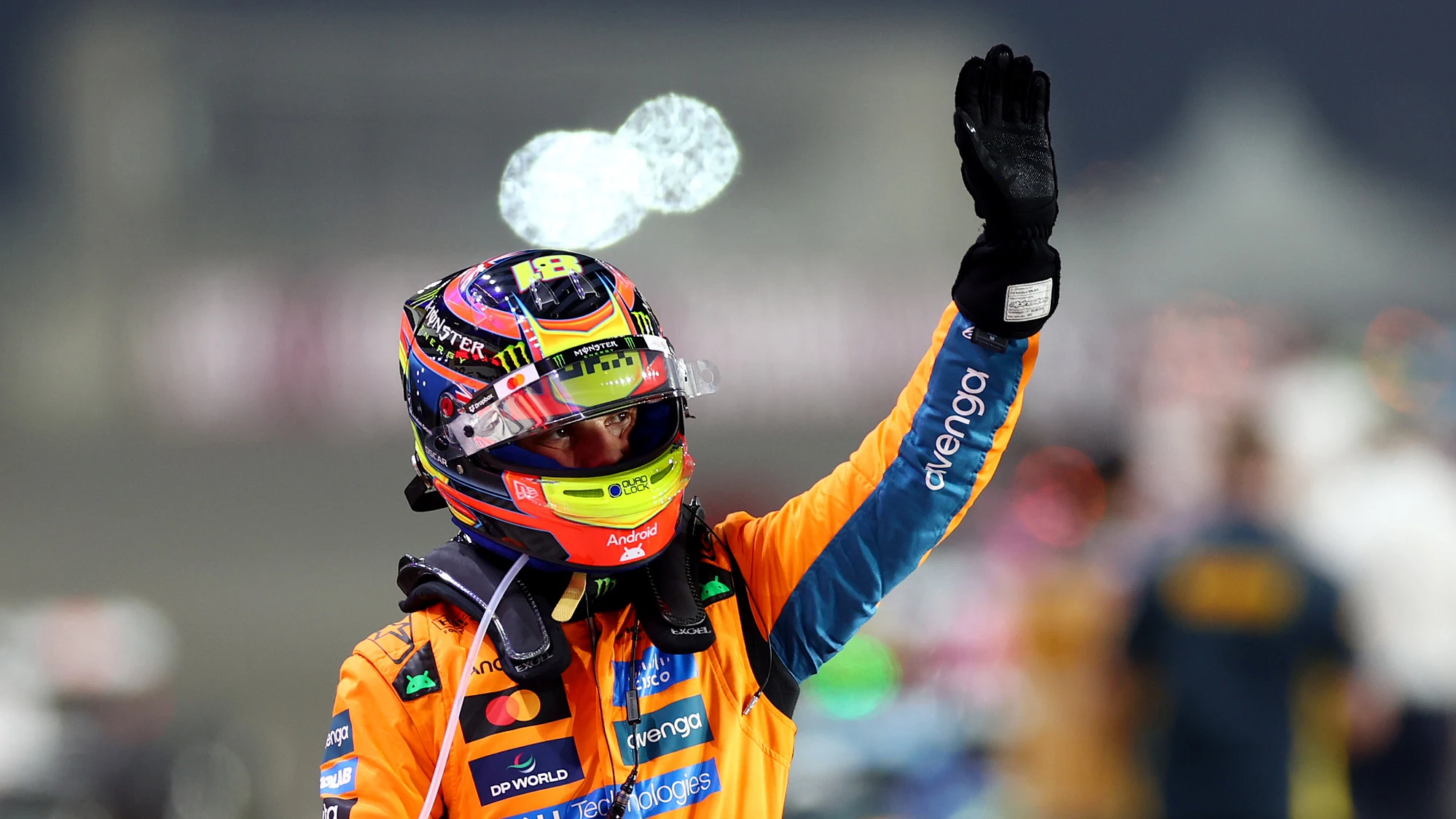 LUSAIL CITY, QATAR - NOVEMBER 29: Sprint winner Oscar Piastri of Australia and McLaren celebrates in parc ferme during the Sprint ahead of the F1 Grand Prix of Qatar at Lusail International Circuit on November 29, 2025 in Lusail City, Qatar. (Photo by Peter Fox/Getty Images)